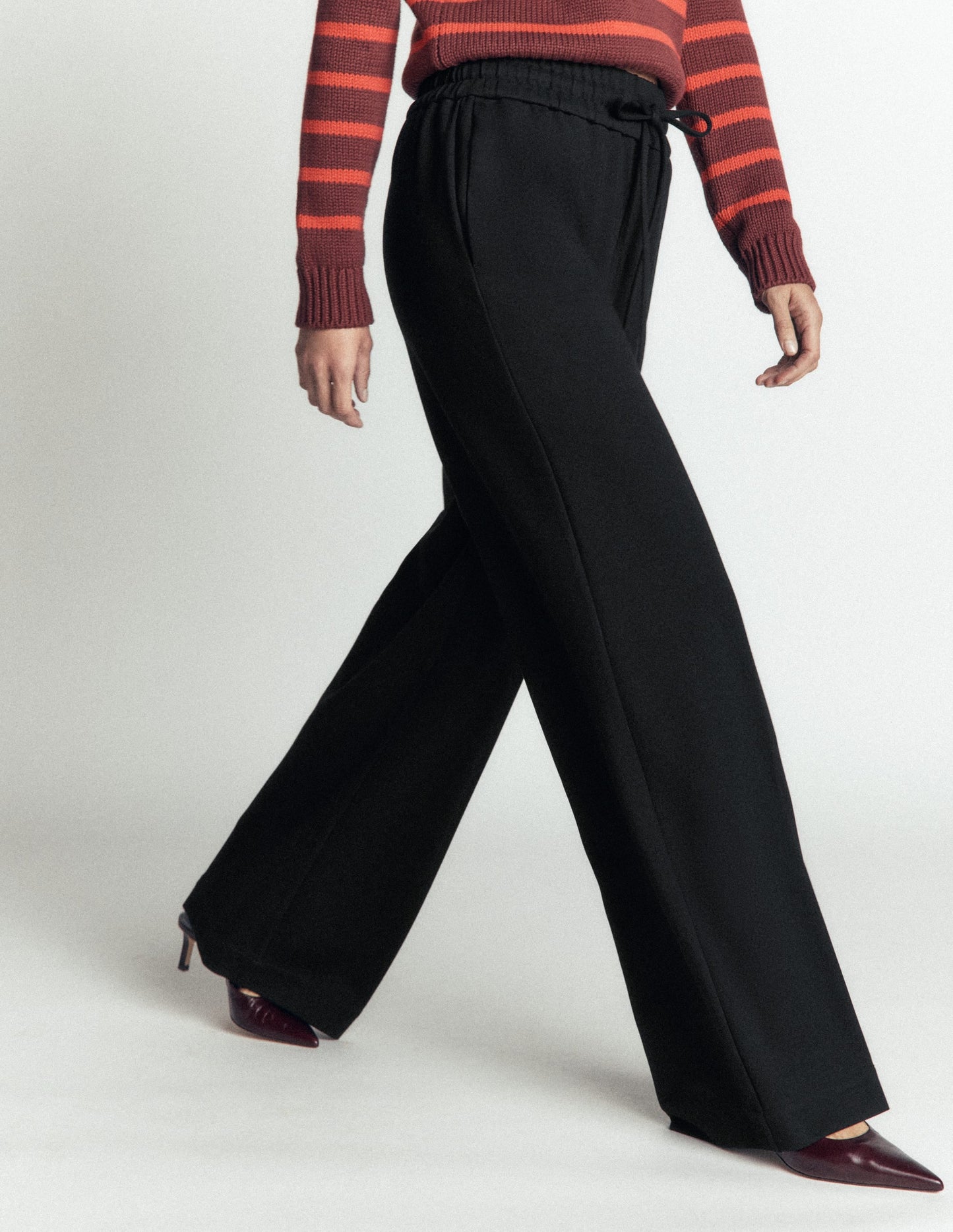 Greenwich Tie Ponte Trousers-Black