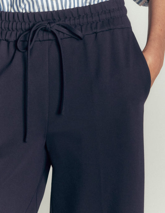 Greenwich Tie Ponte Trousers-Navy