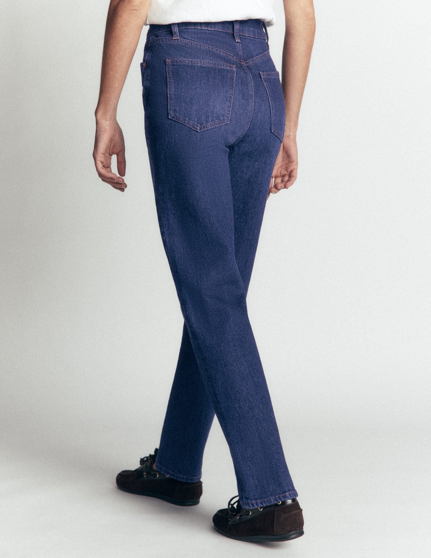 High Rise Straight Jeans-Indigo Rinse