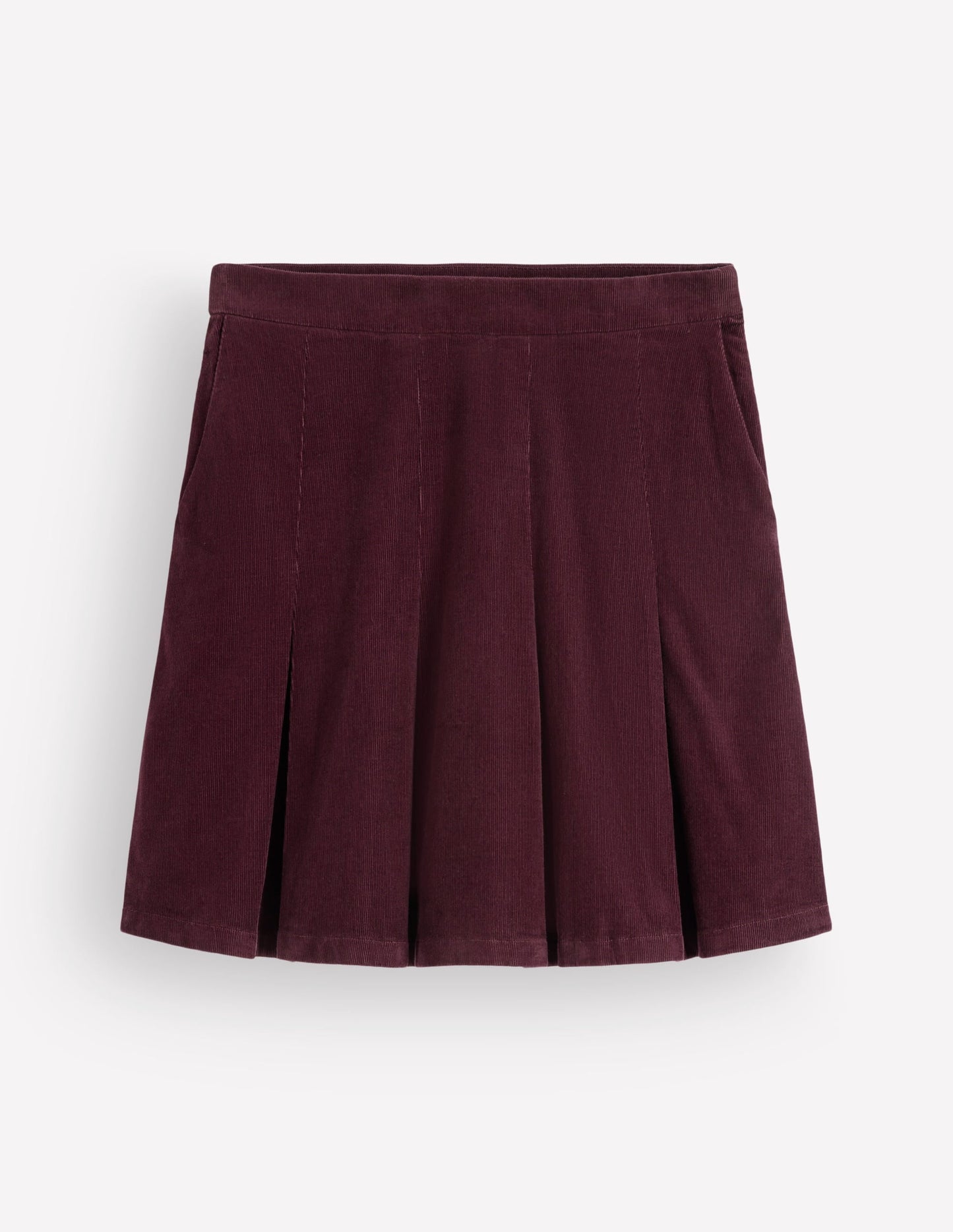 Flippy Cord Skirt-Dark Cherry