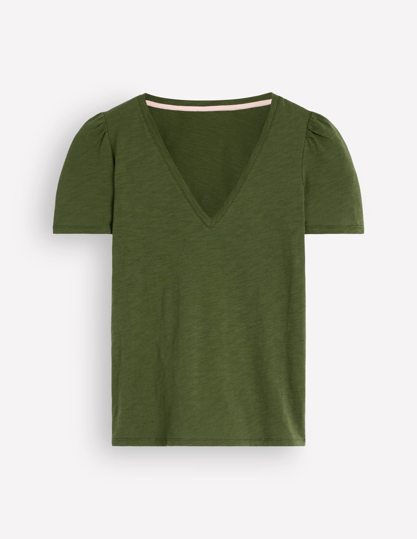 Sophie V-neck Slub T-shirt-Brunswick Green