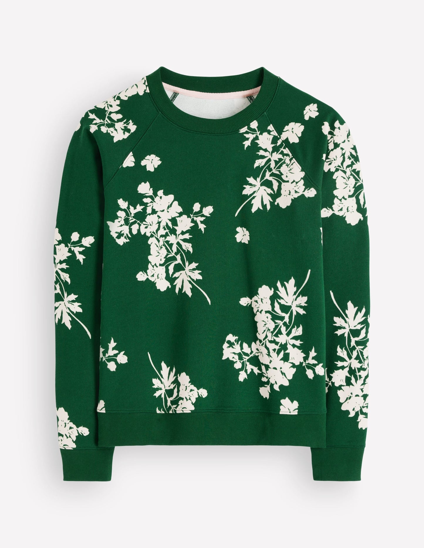 Rosa Printed Sweatshirt-Hunter Green, Flecked Bunch