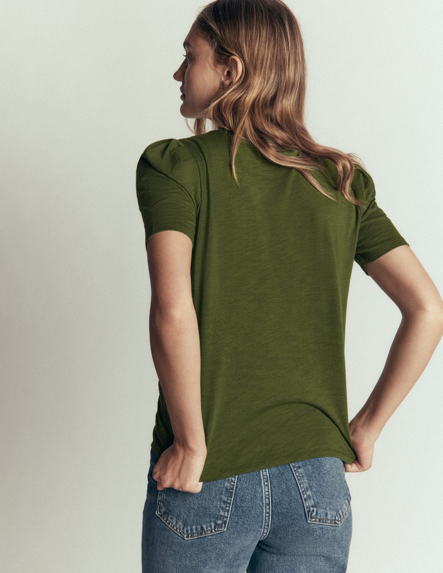 Sophie Puff Sleeve T-shirt-Brunswick Green