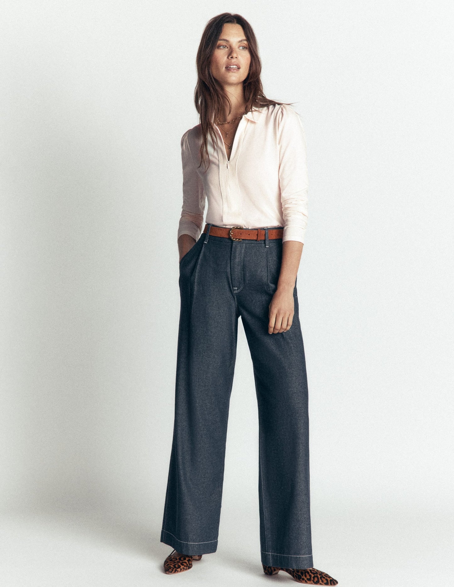 Zip Collar Supersoft Top-Ivory