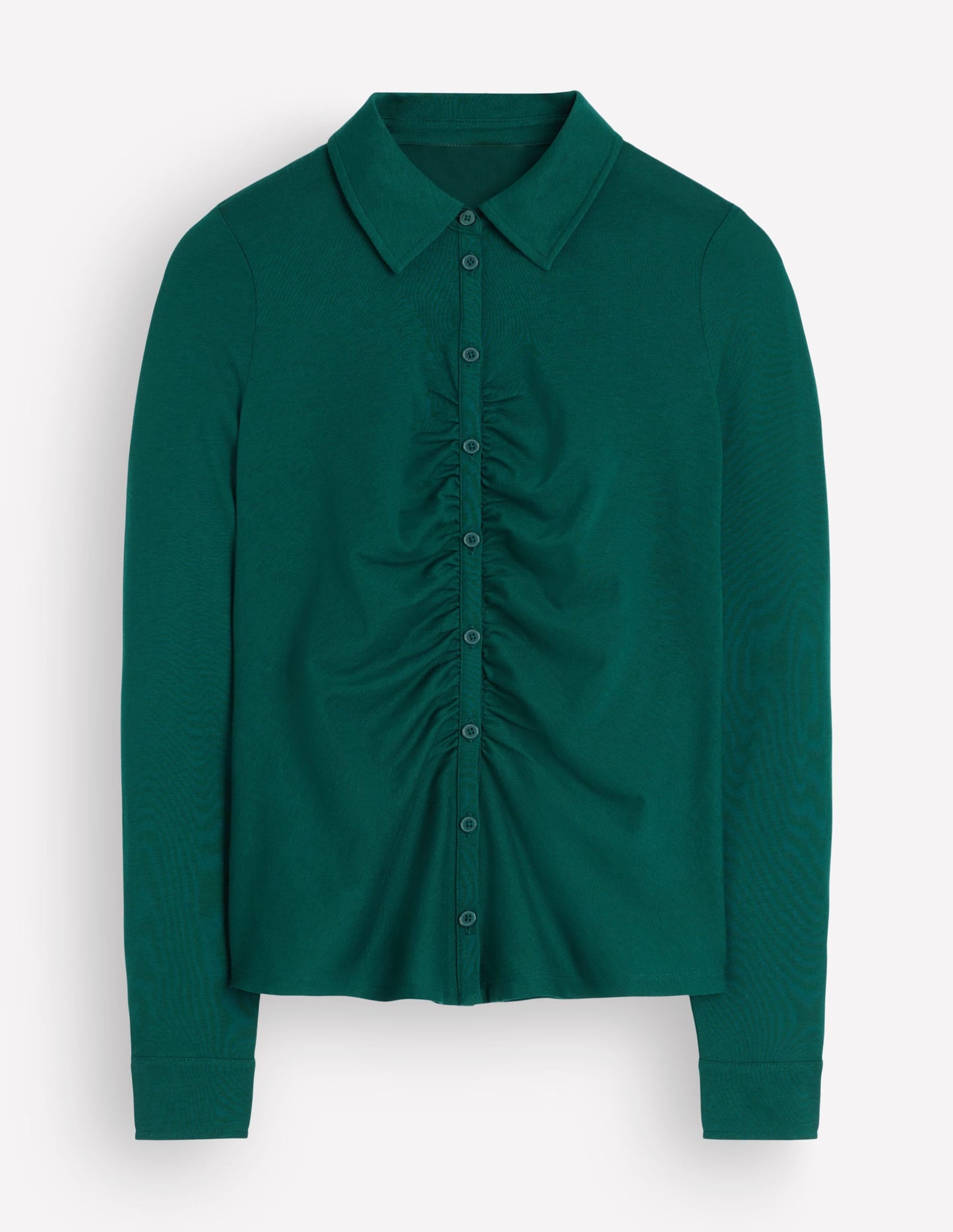 Supersoft Ruched Jersey Shirt-Midnight Teal