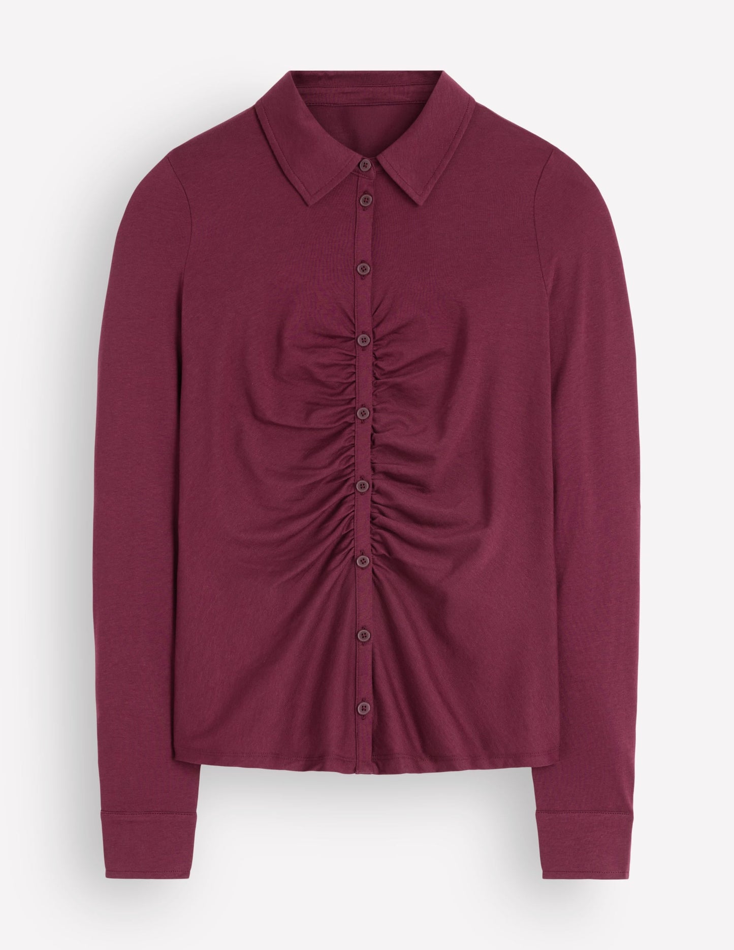 Supersoft Ruched Jersey Shirt-Deep Wisteria