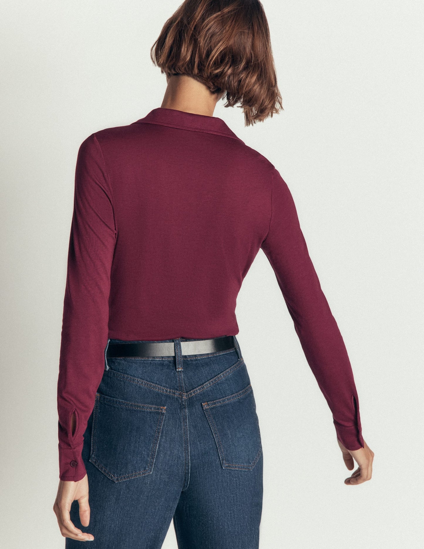 Supersoft Ruched Jersey Shirt-Deep Wisteria