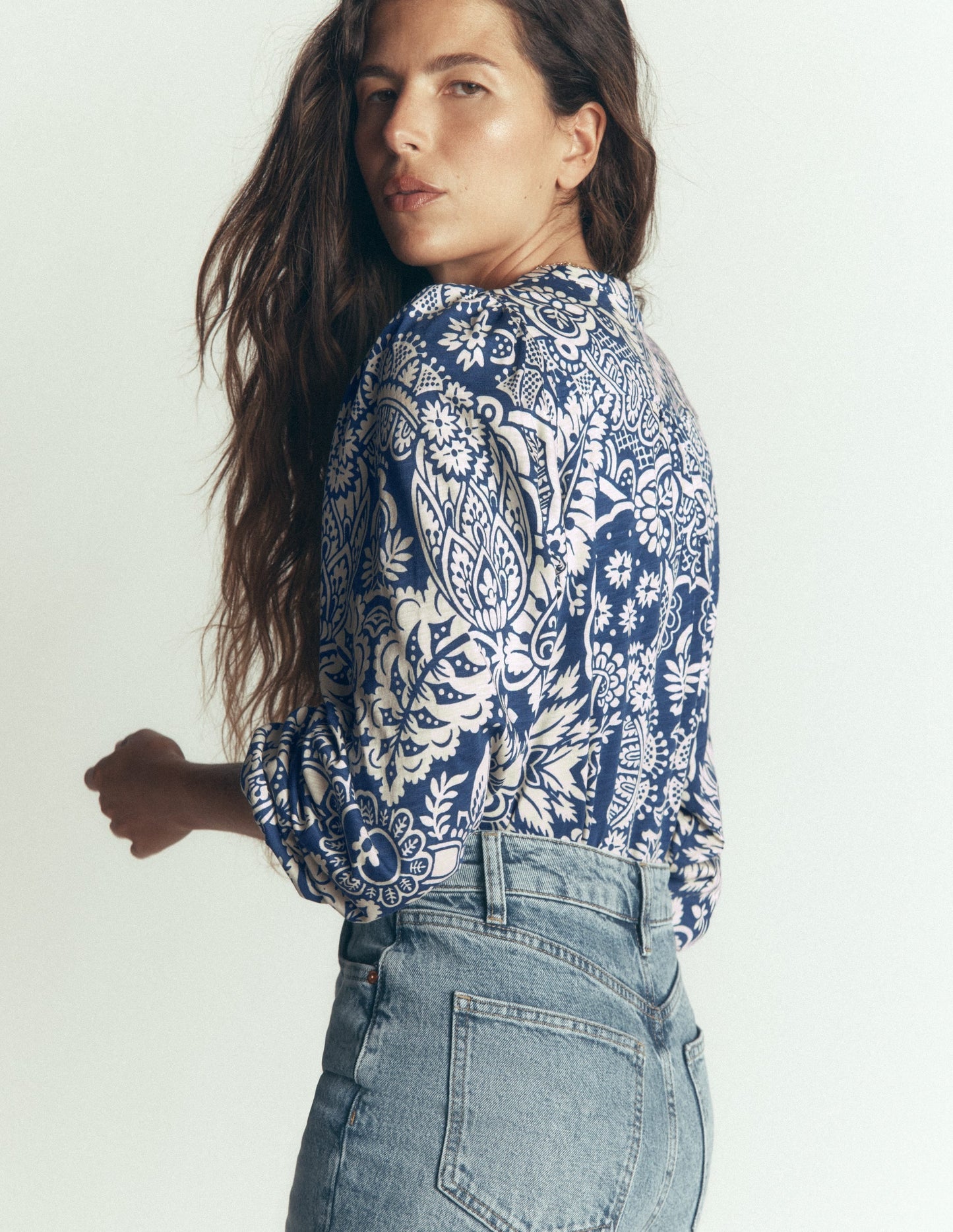 Ara Jersey Shirt-True Navy,  Arabesque Meadows