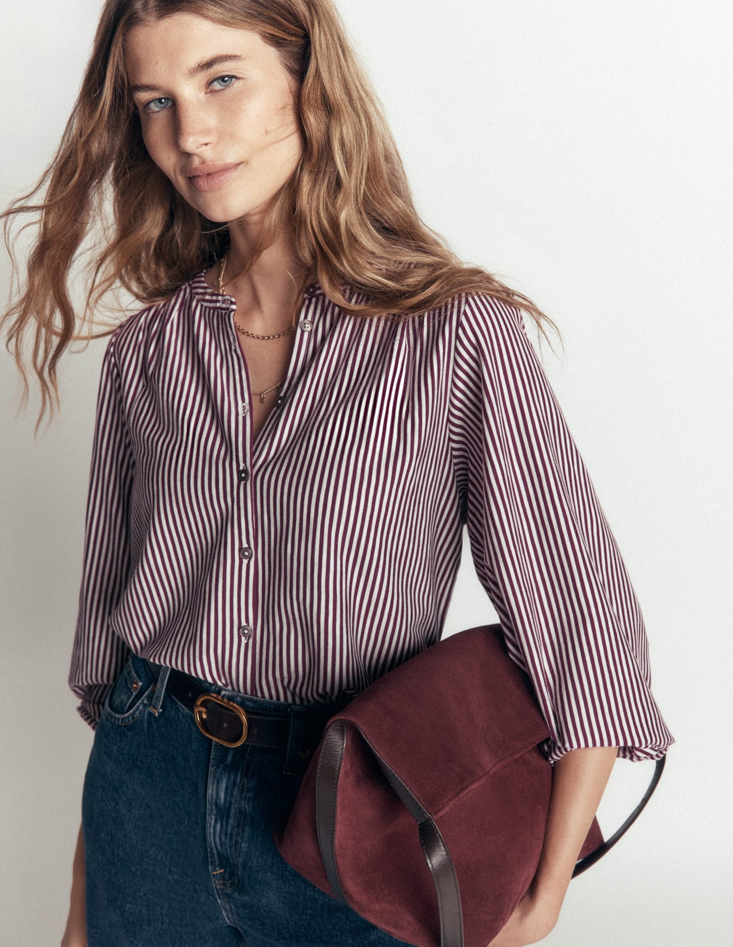 Ara Jersey Shirt-Maroon Banner/ Ivory