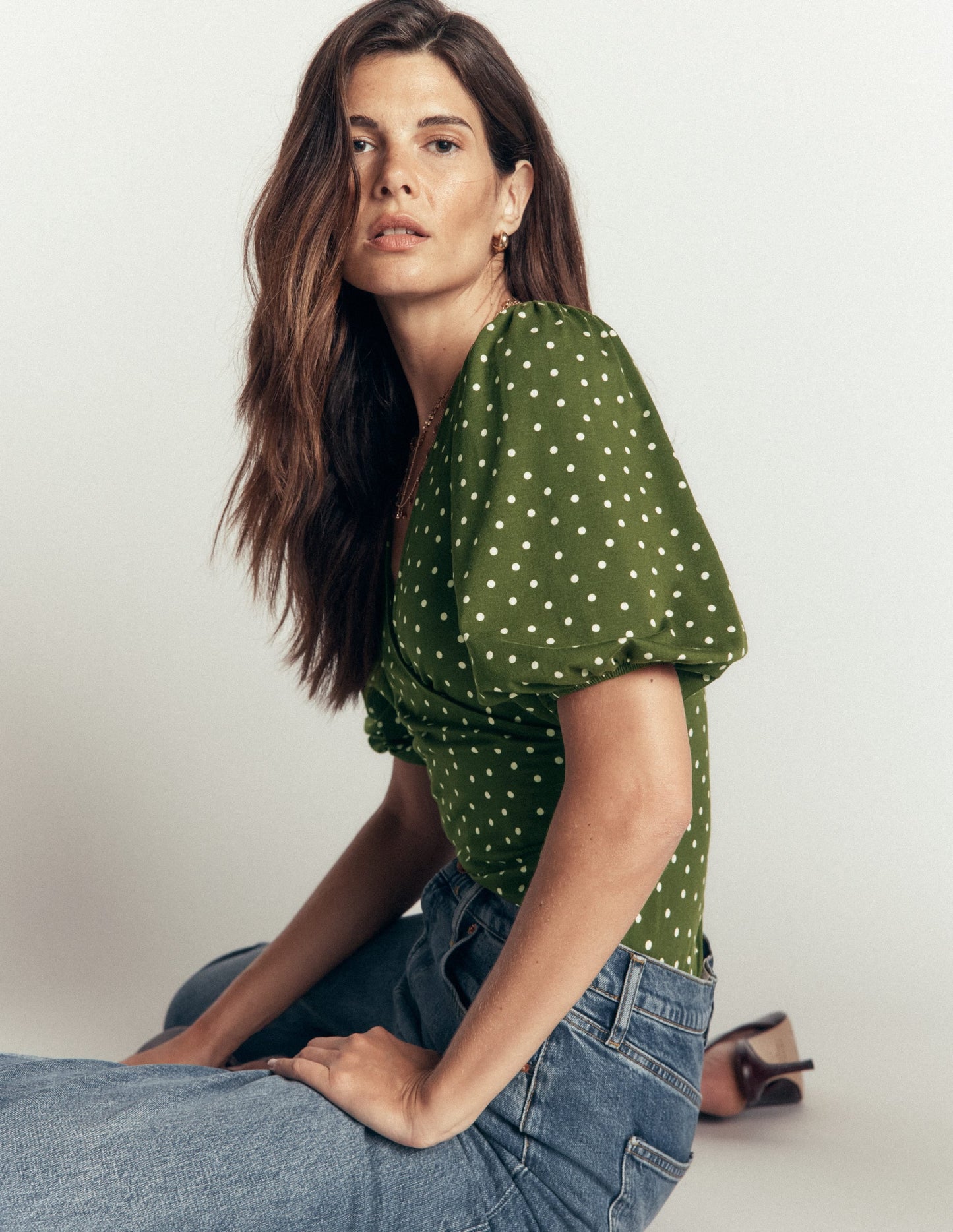 Tia Ruched Wrap Top-Boden Spot