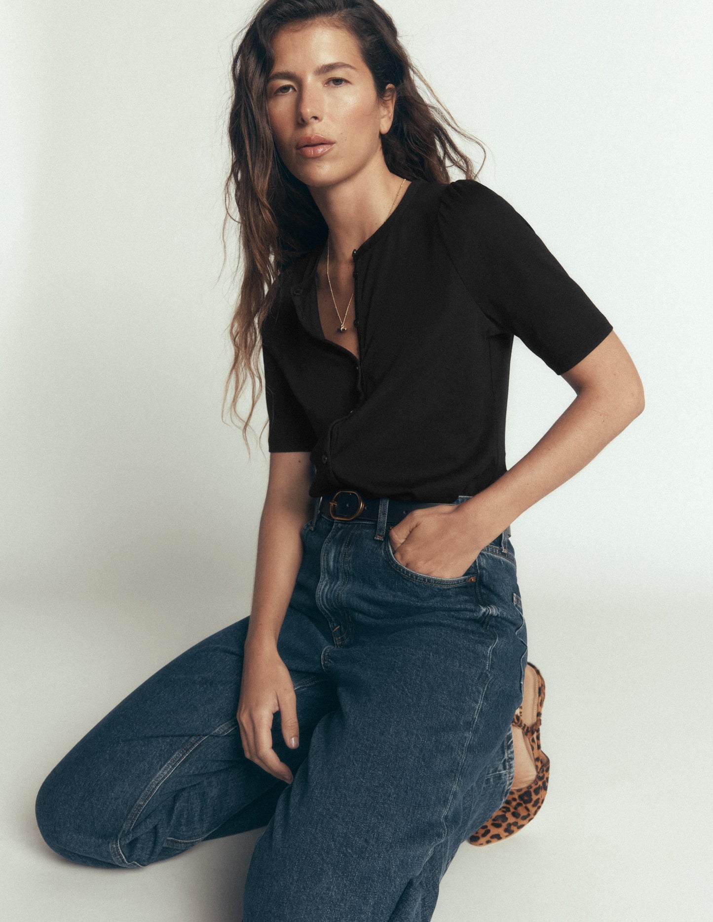 Supersoft Short Puff Shirt-Black