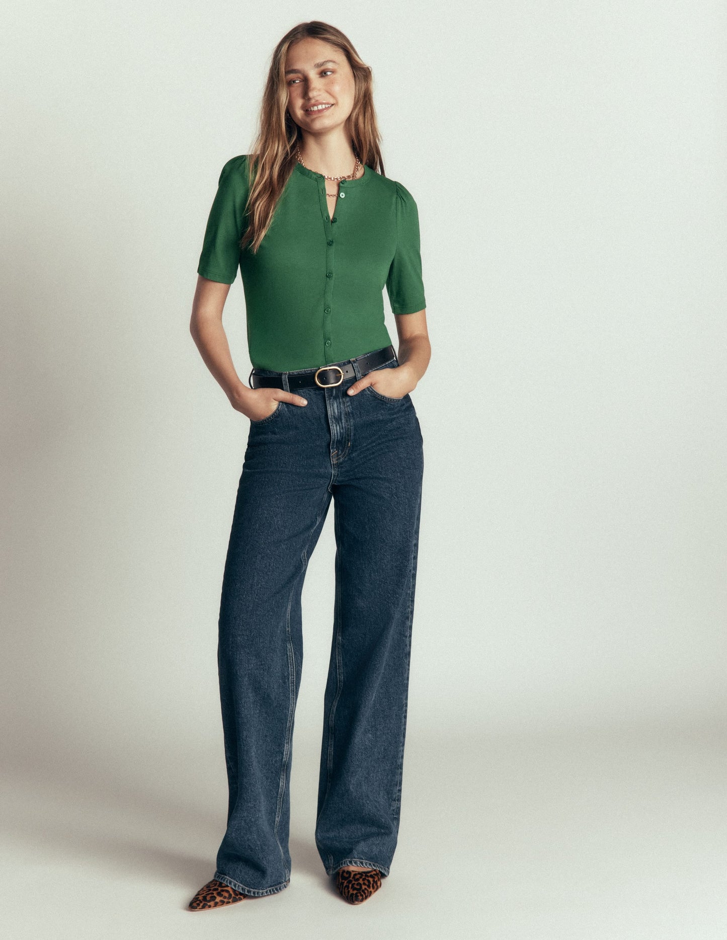 Supersoft Short Puff Shirt-Hunter Green