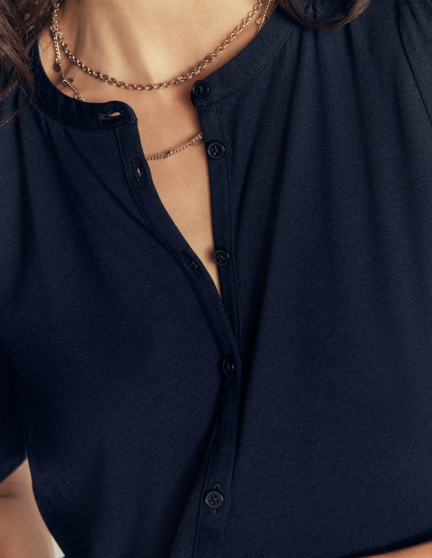 Supersoft Short Puff Shirt-Navy