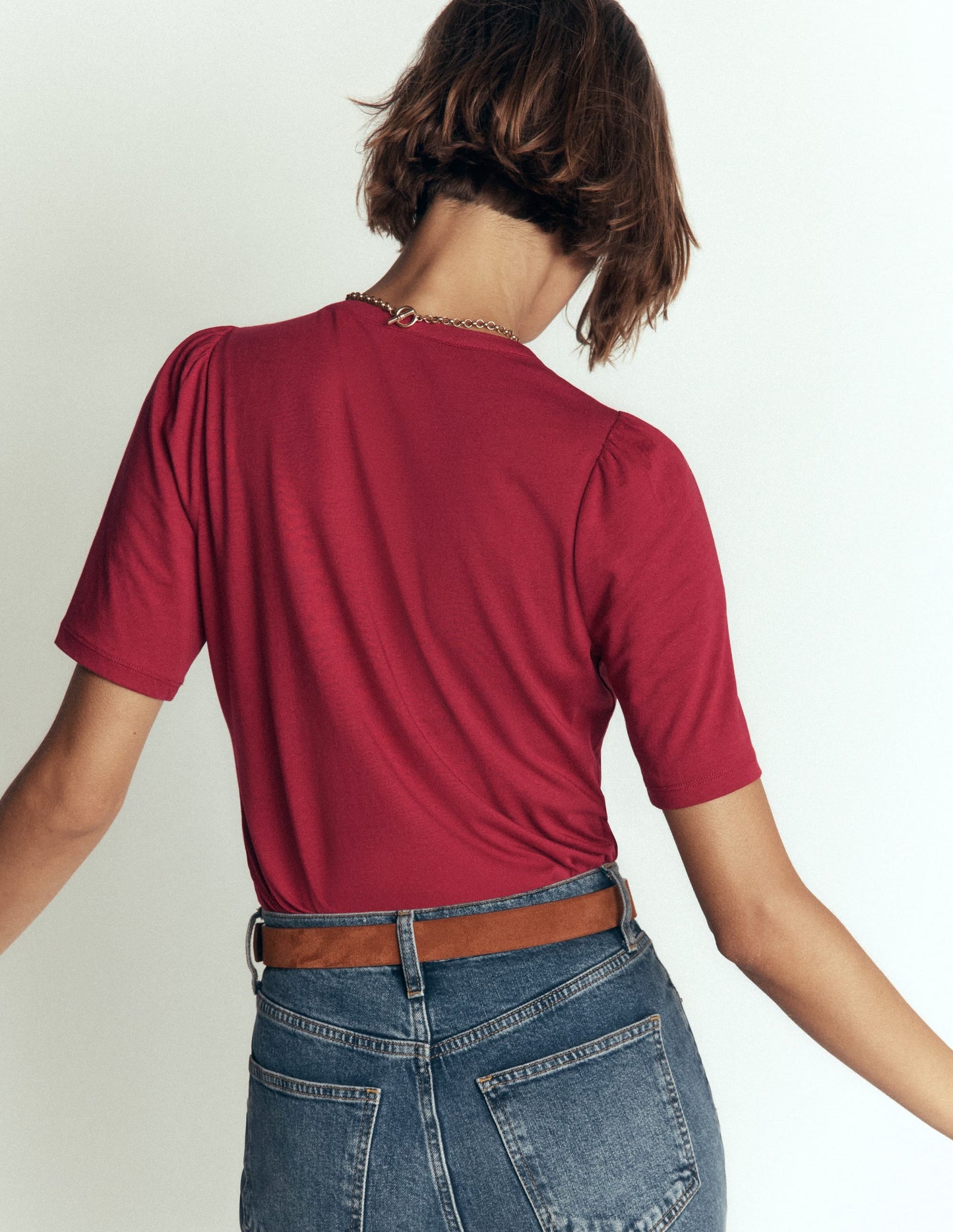 Supersoft Short Puff Shirt-Red Earth