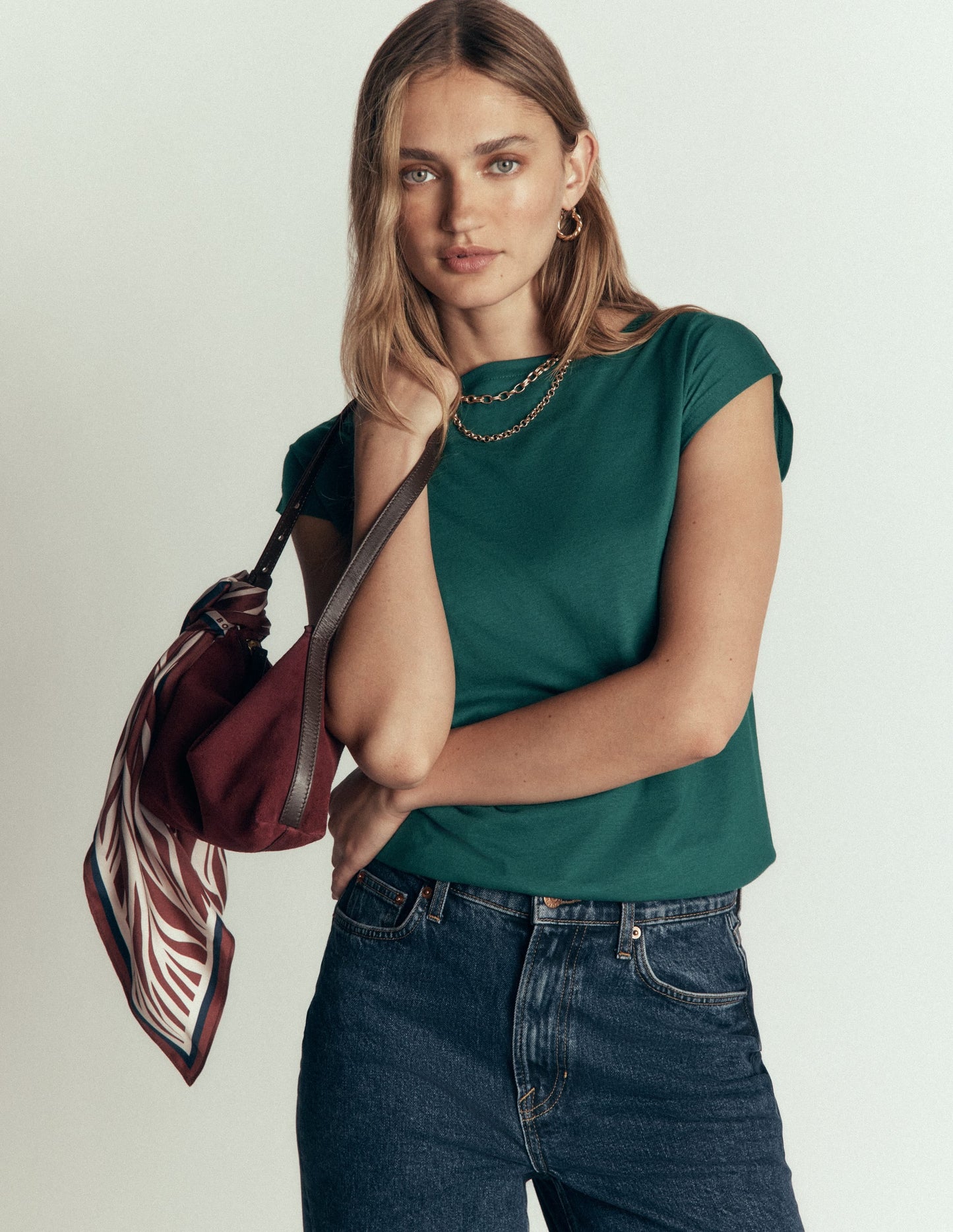 Supersoft Slash Neck T-Shirt-Midnight Teal