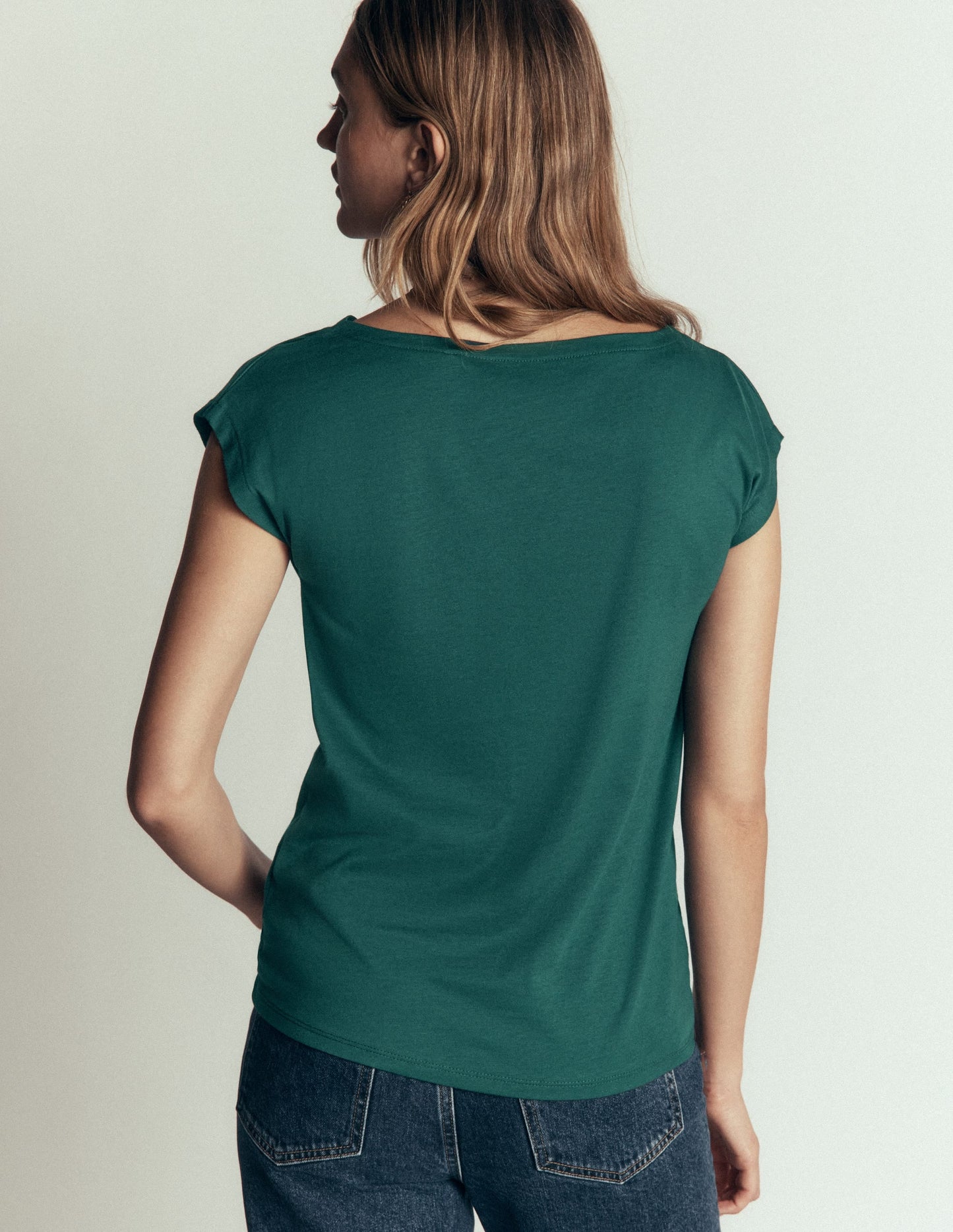 Supersoft Slash Neck T-Shirt-Midnight Teal