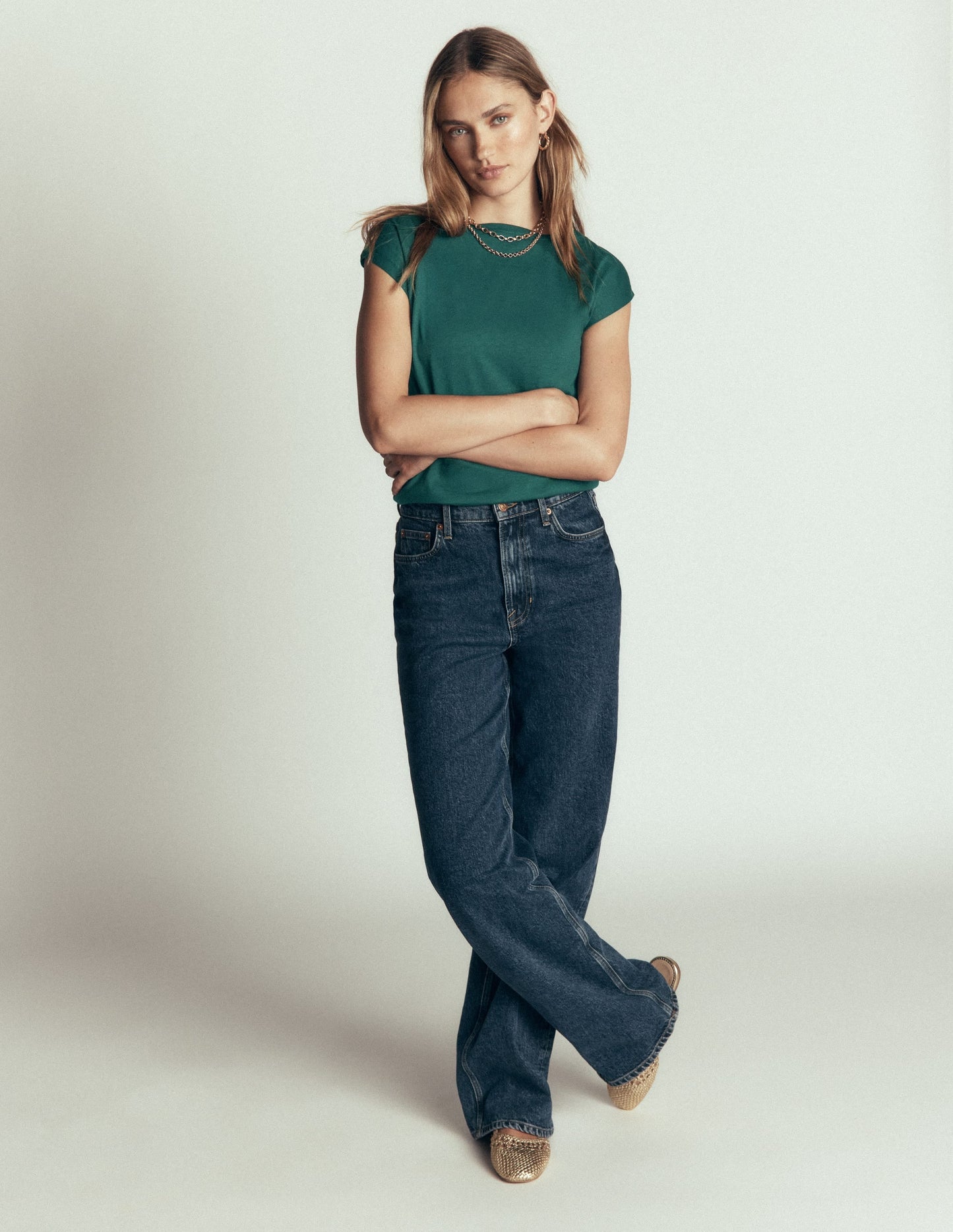Supersoft Slash Neck T-Shirt-Midnight Teal