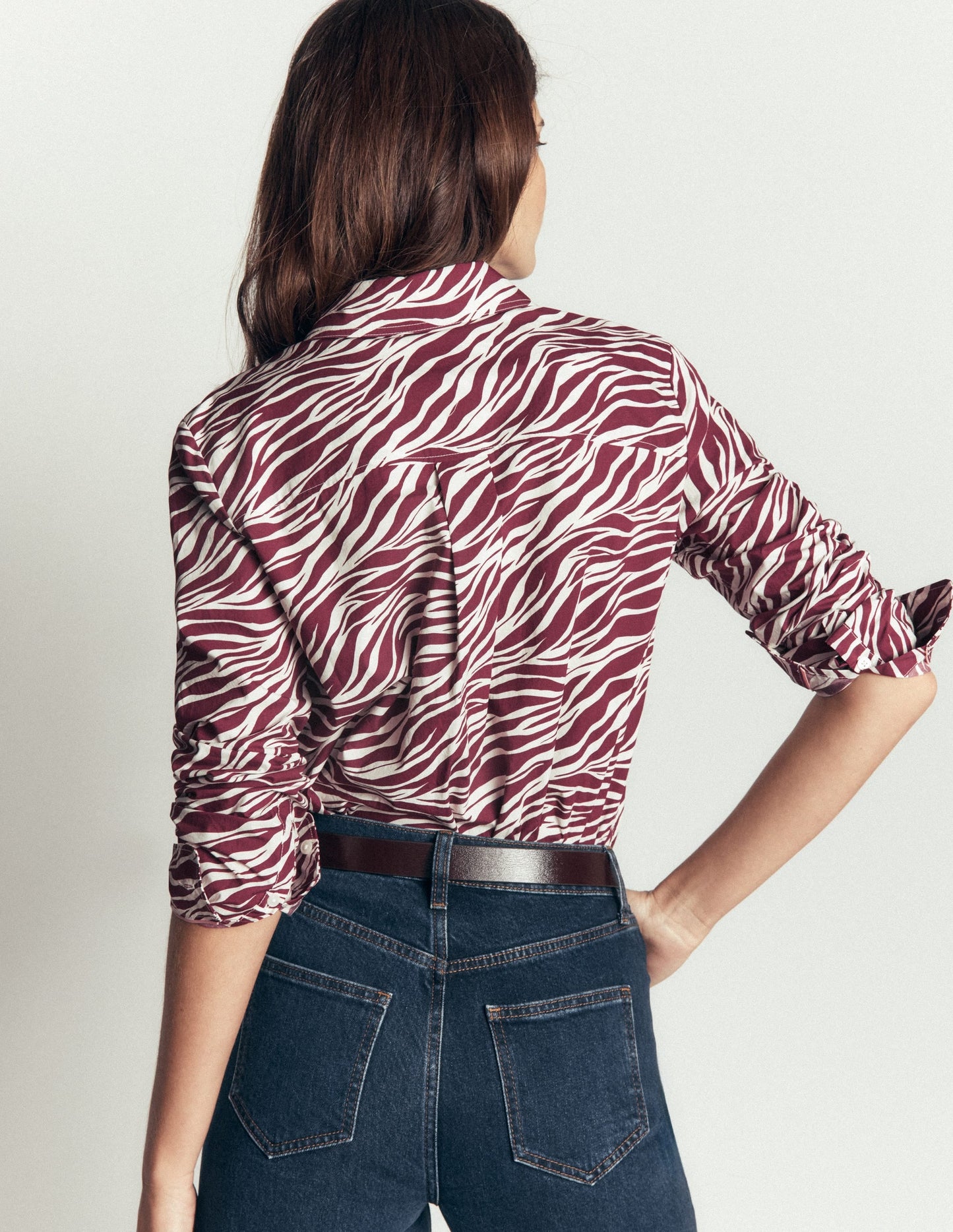 The New Sienna Cotton Shirt-Chestnut, Zebra Swirl