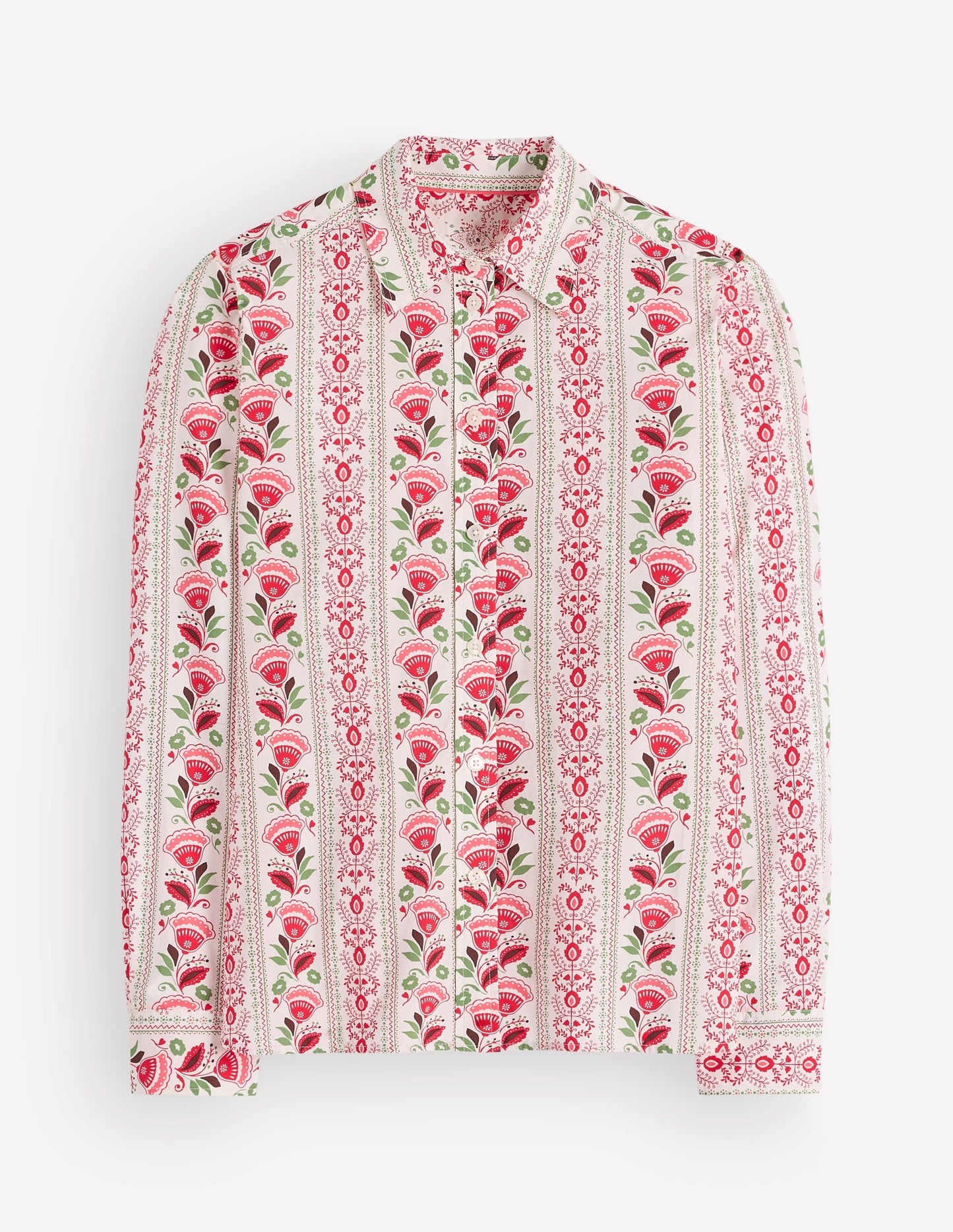The New Sienna Cotton Shirt-Ivory, Petal Trail