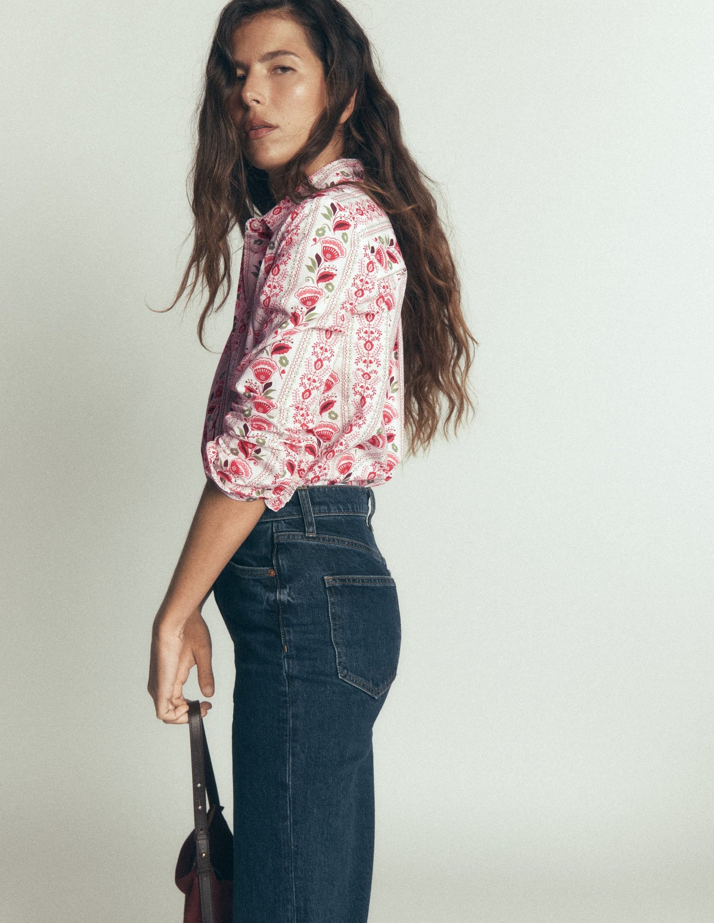 The New Sienna Cotton Shirt-Ivory, Petal Trail