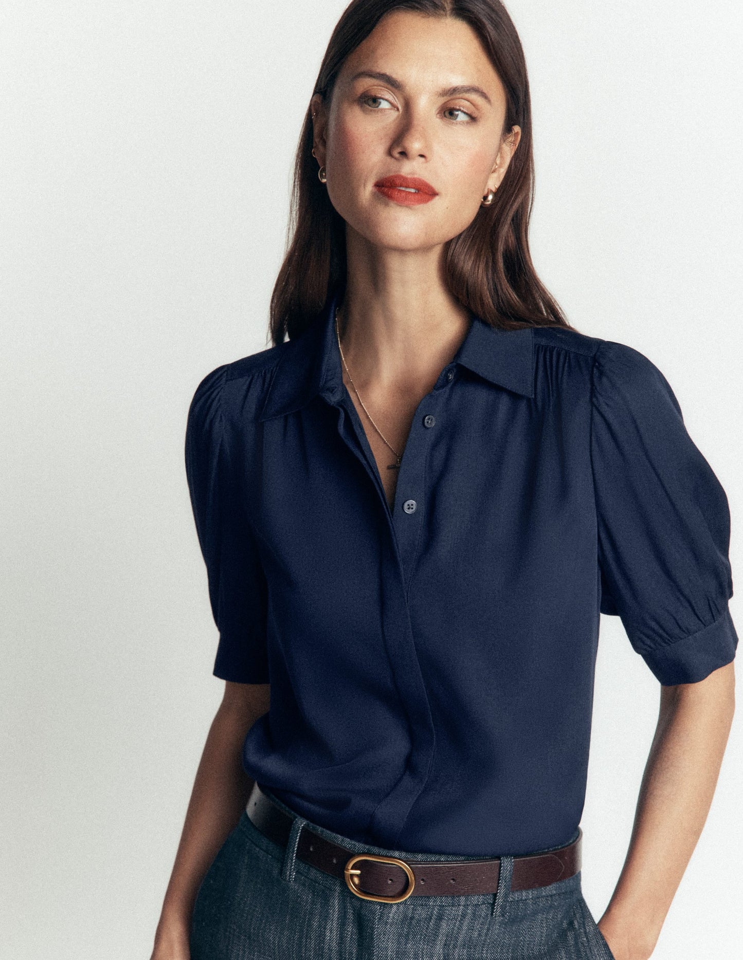 Penelope Viscose Top-French Navy
