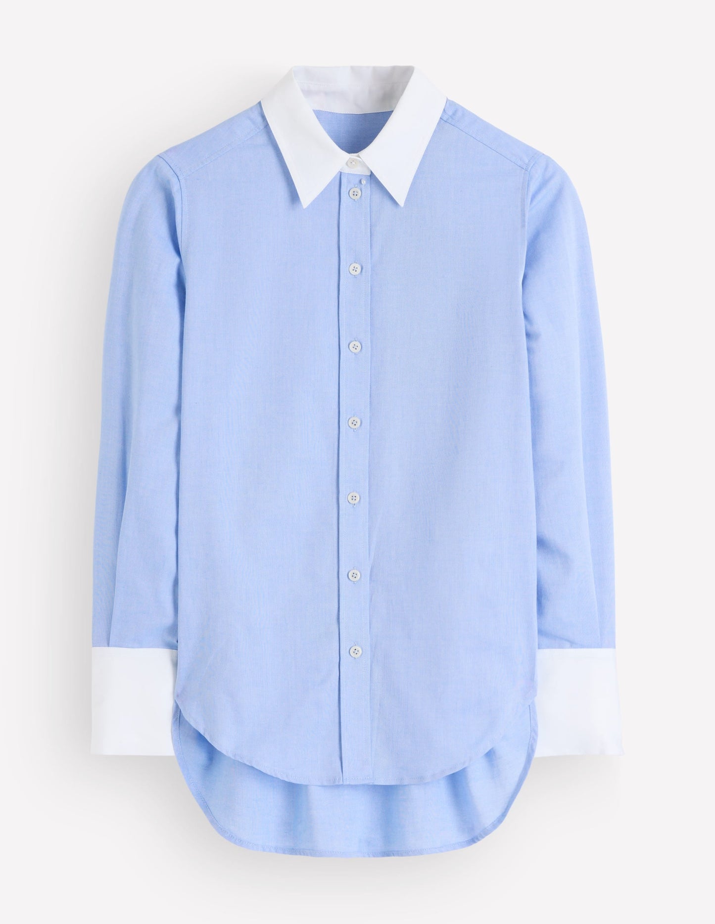 Anna Longline Cotton Shirt-Blue Oxford