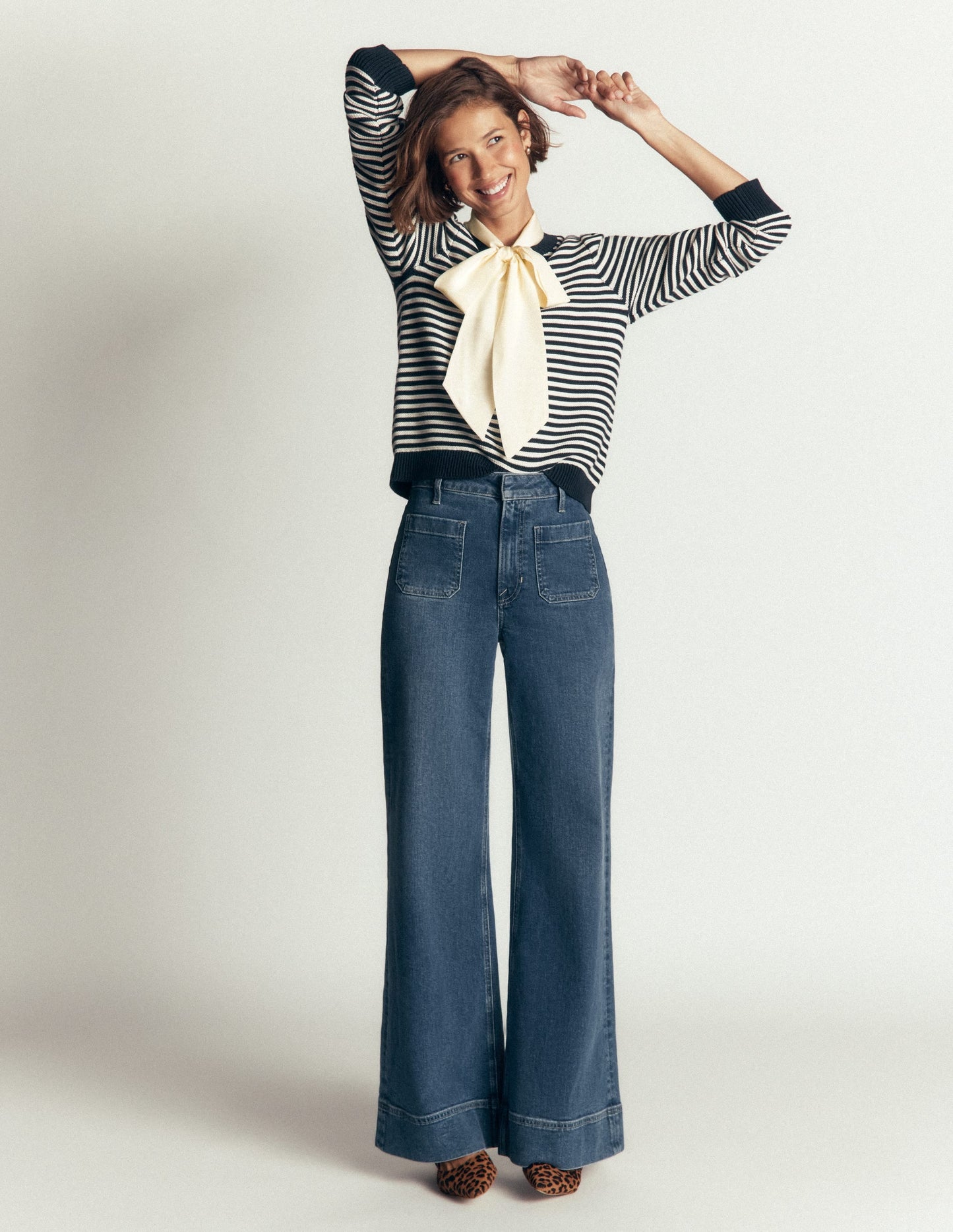 Tie Neck Silk Top-Ivory