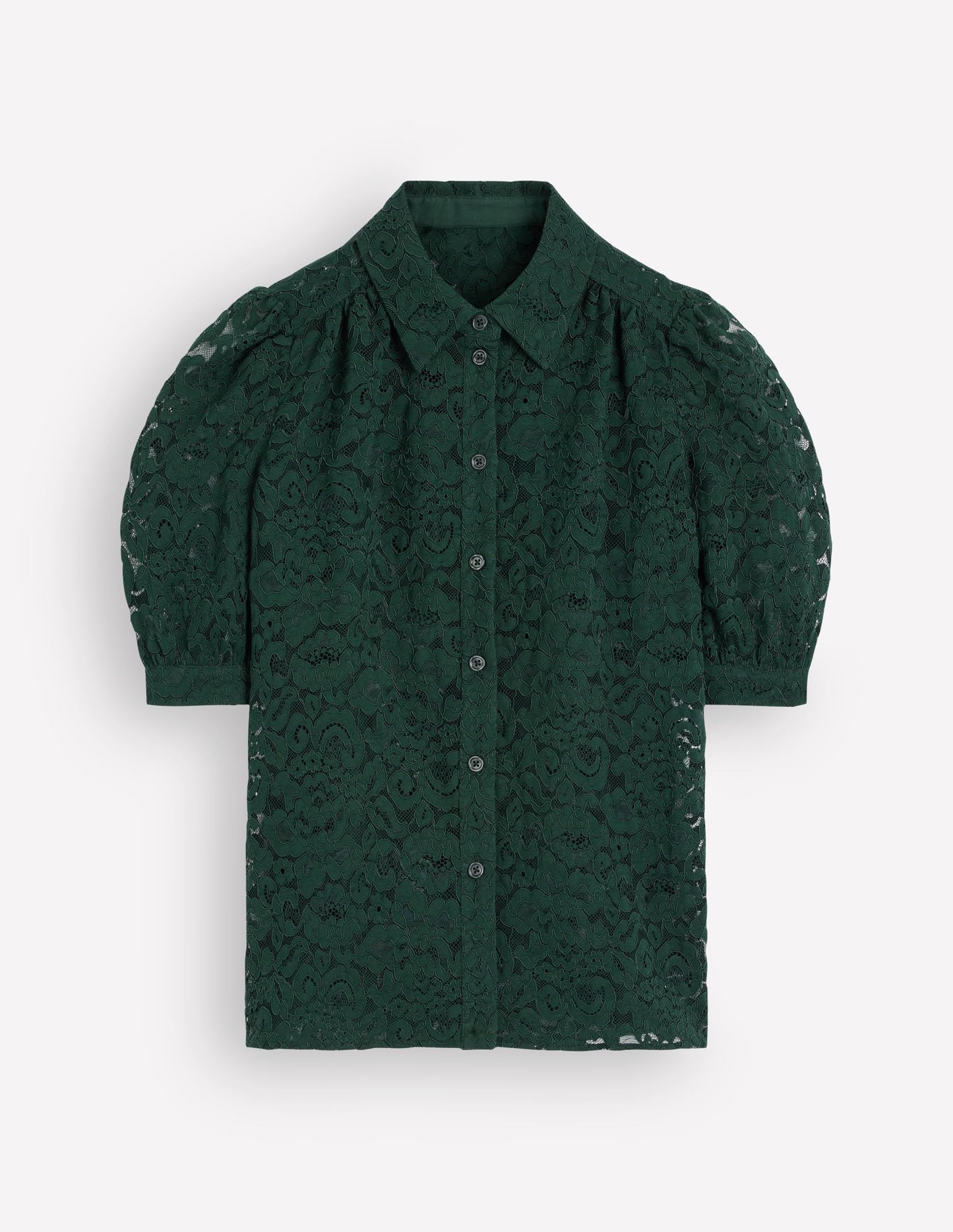 Penelope Lace Shirt-Dark Green