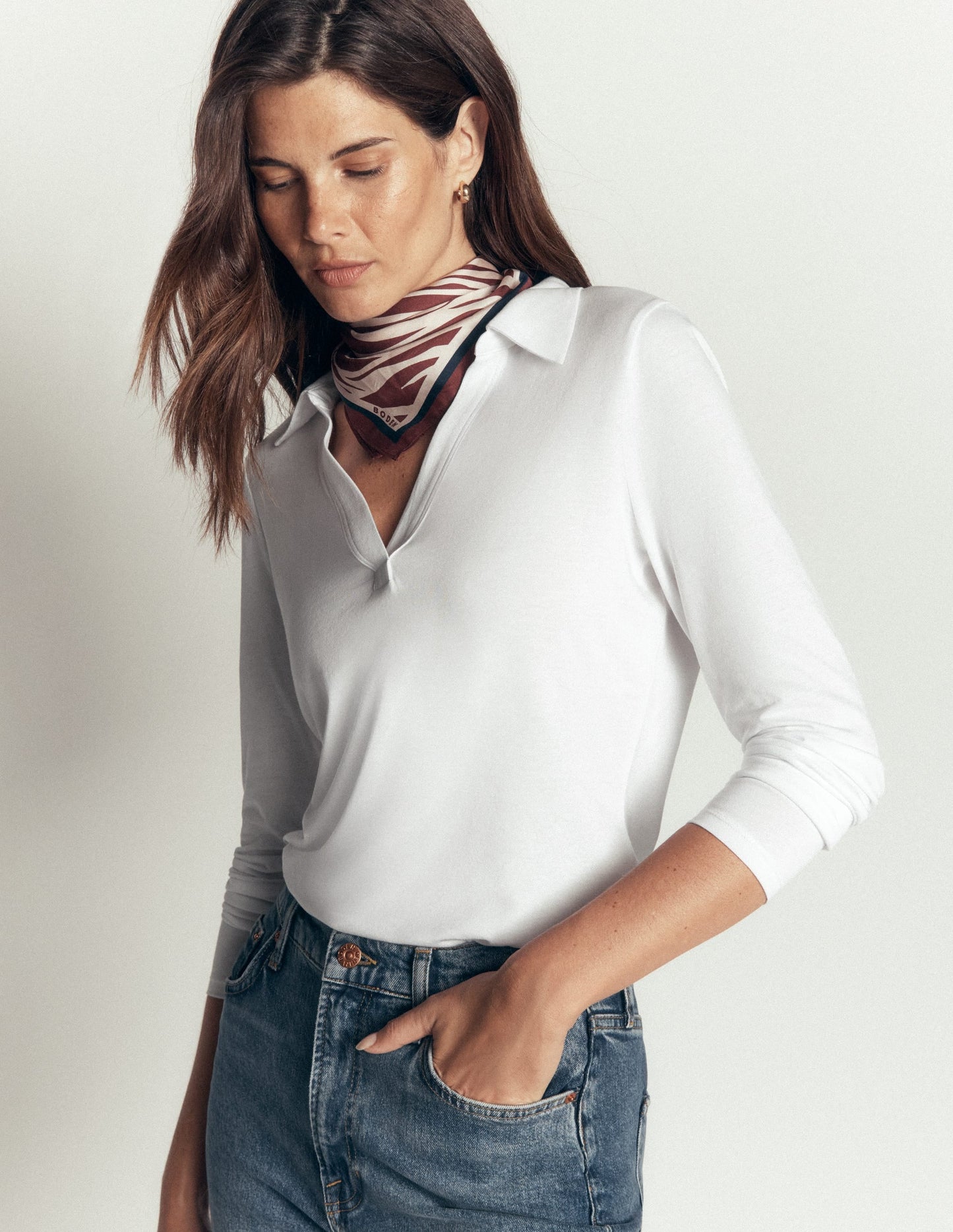 Supersoft Open Collar Shirt-White