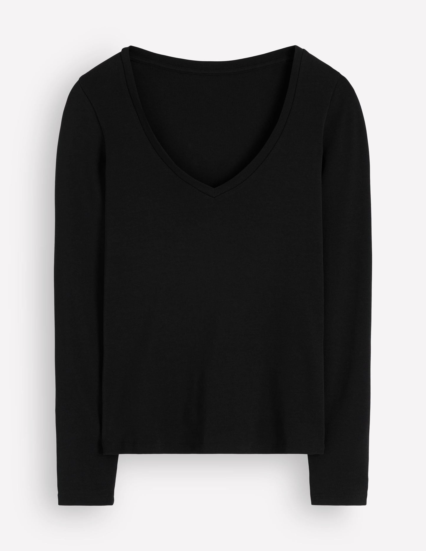 Annie Essential V Neck Top-Black