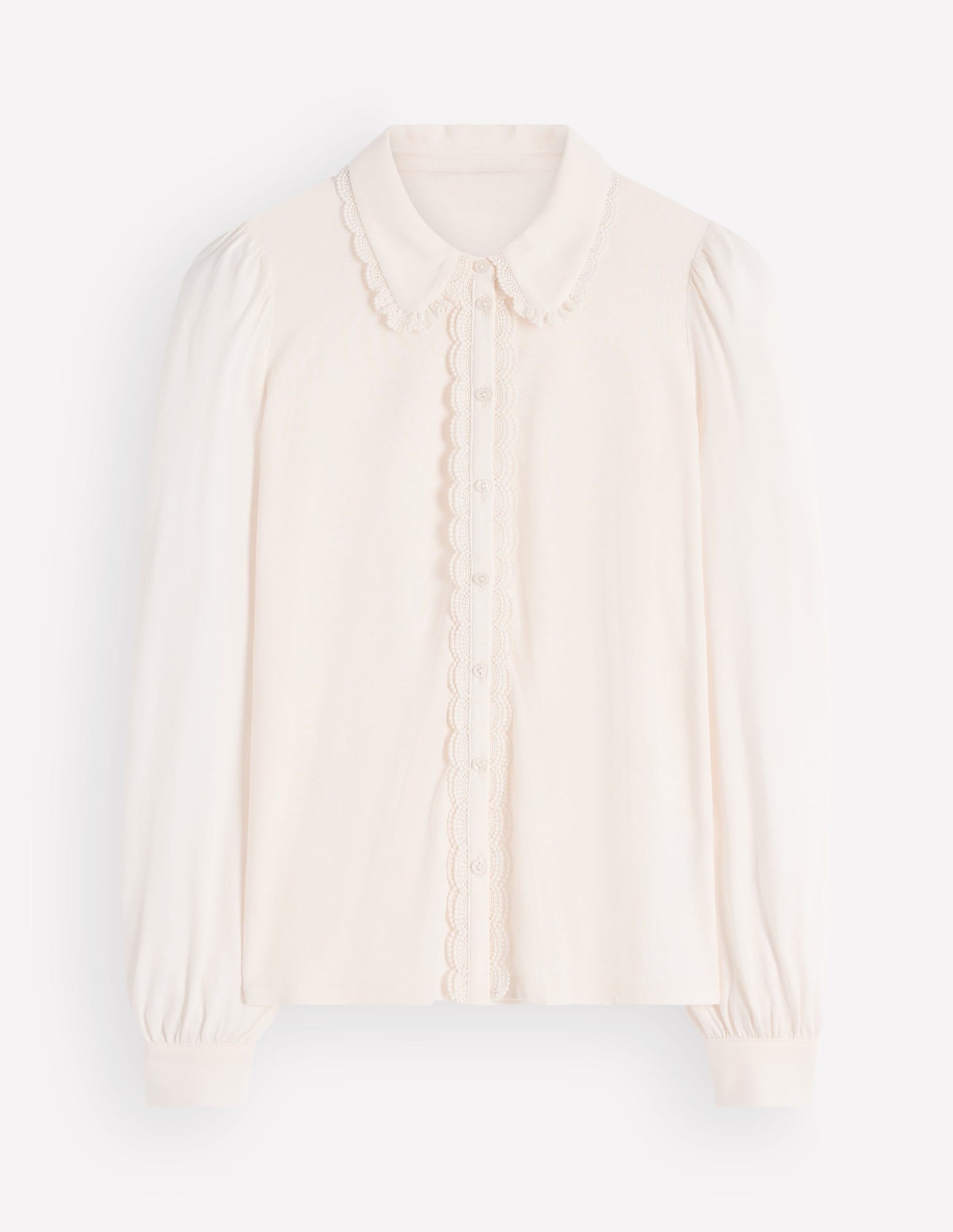Lace Frill Blouse-Ivory