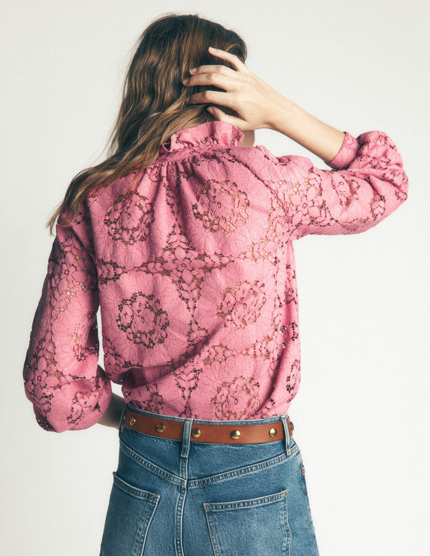 Erica Lace Top-Heather Rose