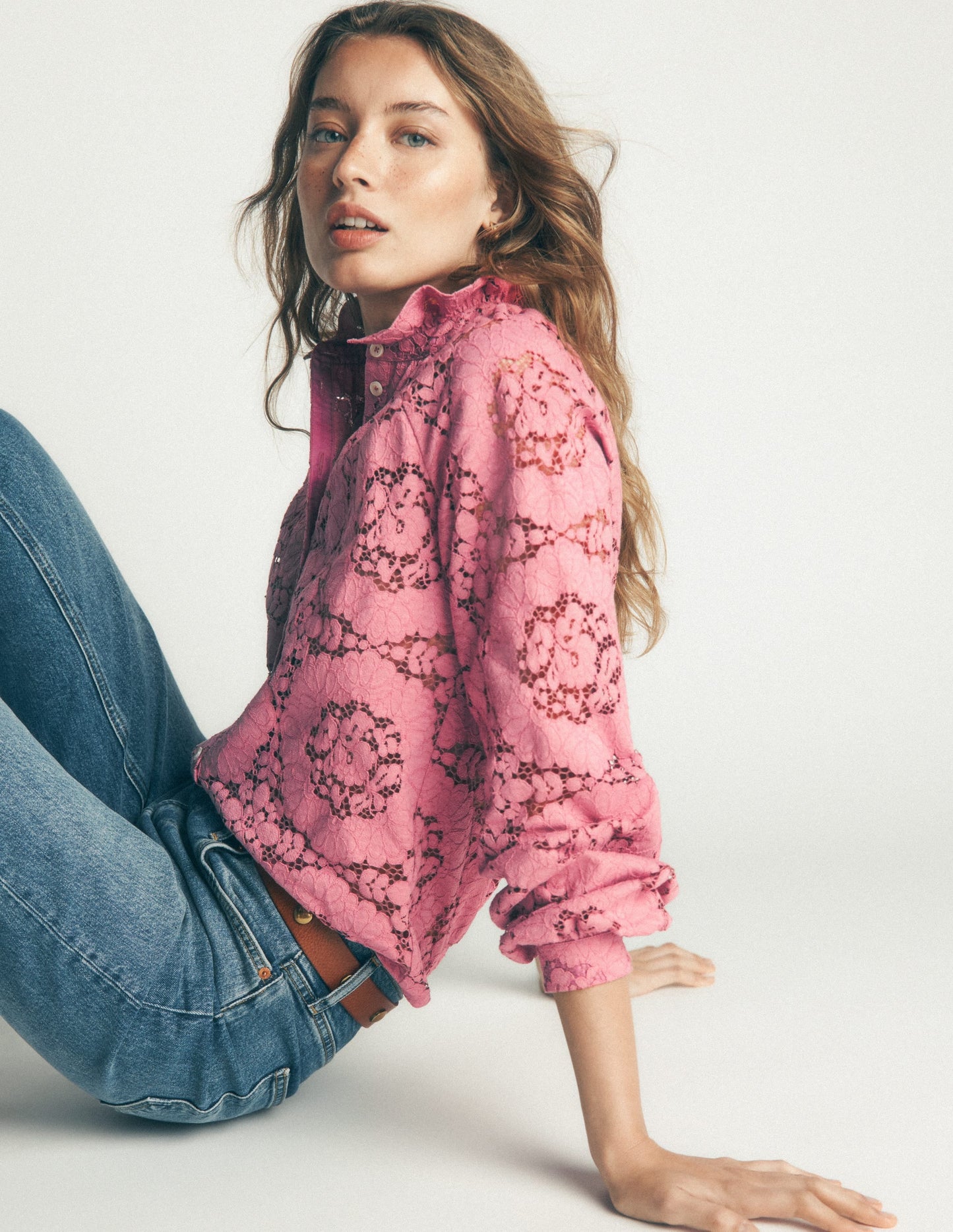 Erica Lace Top-Heather Rose