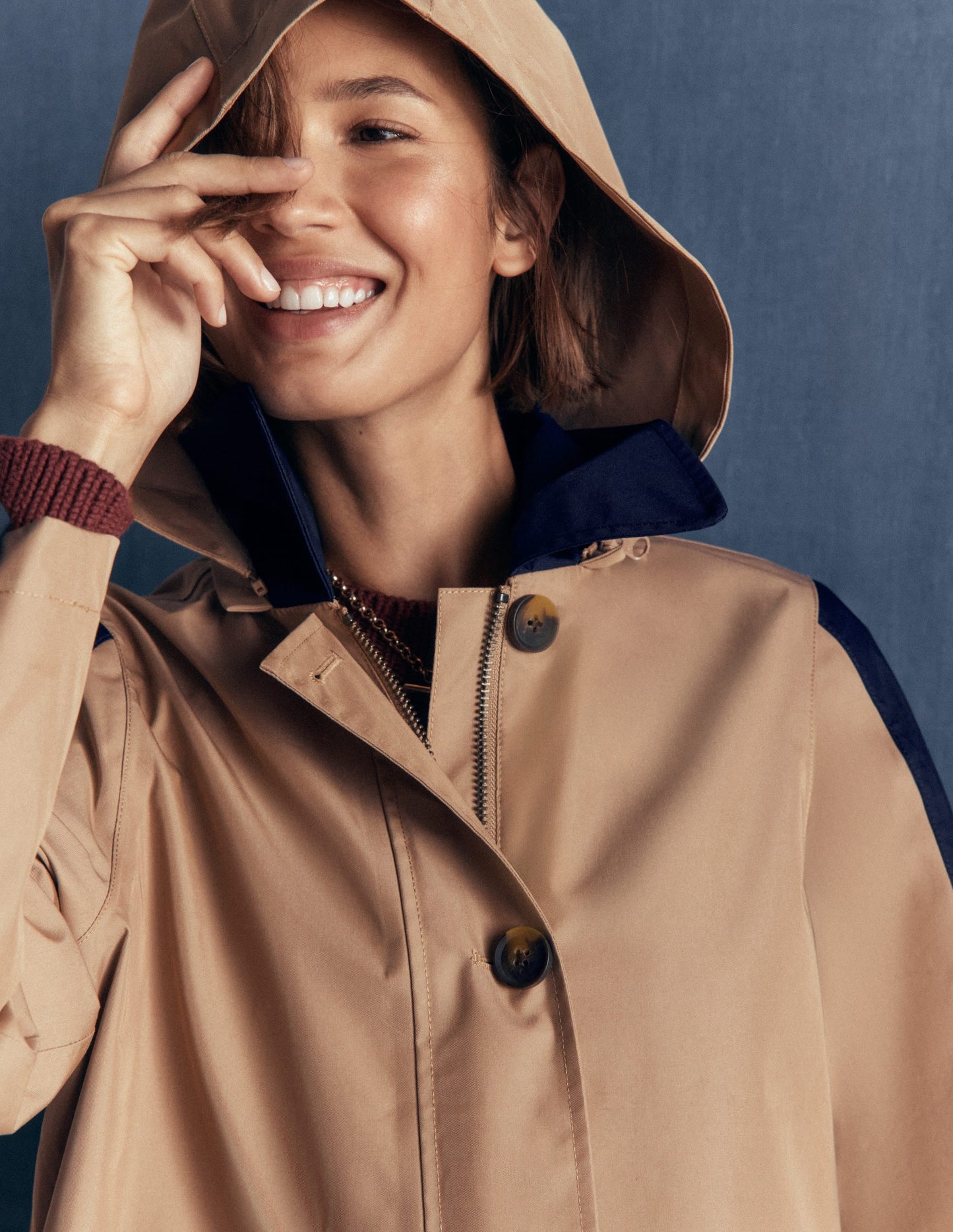 Colour block Raincoat-Amphora