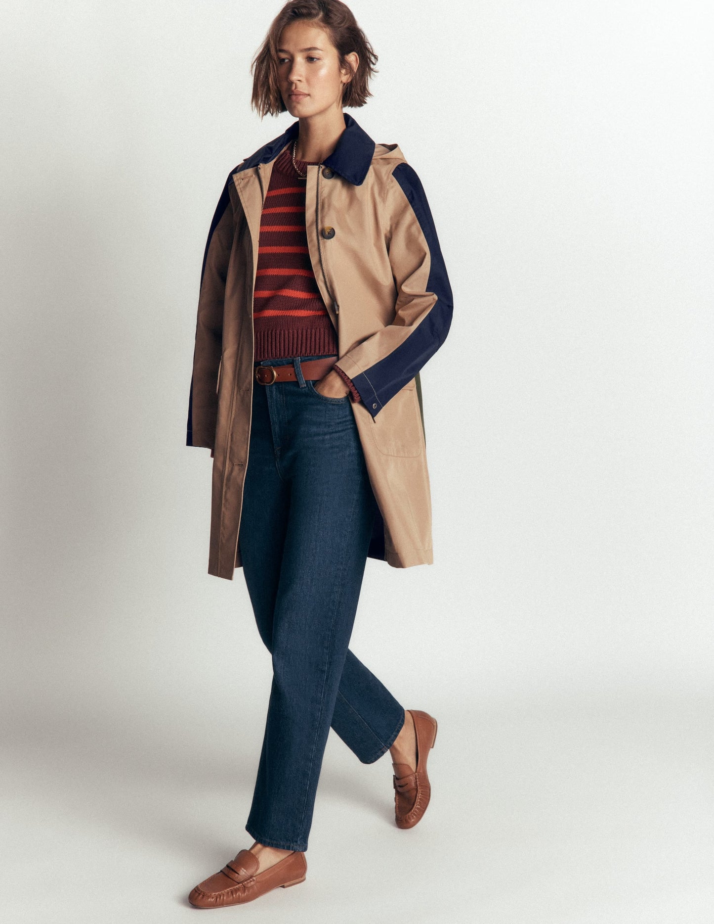 Colour block Raincoat-Amphora