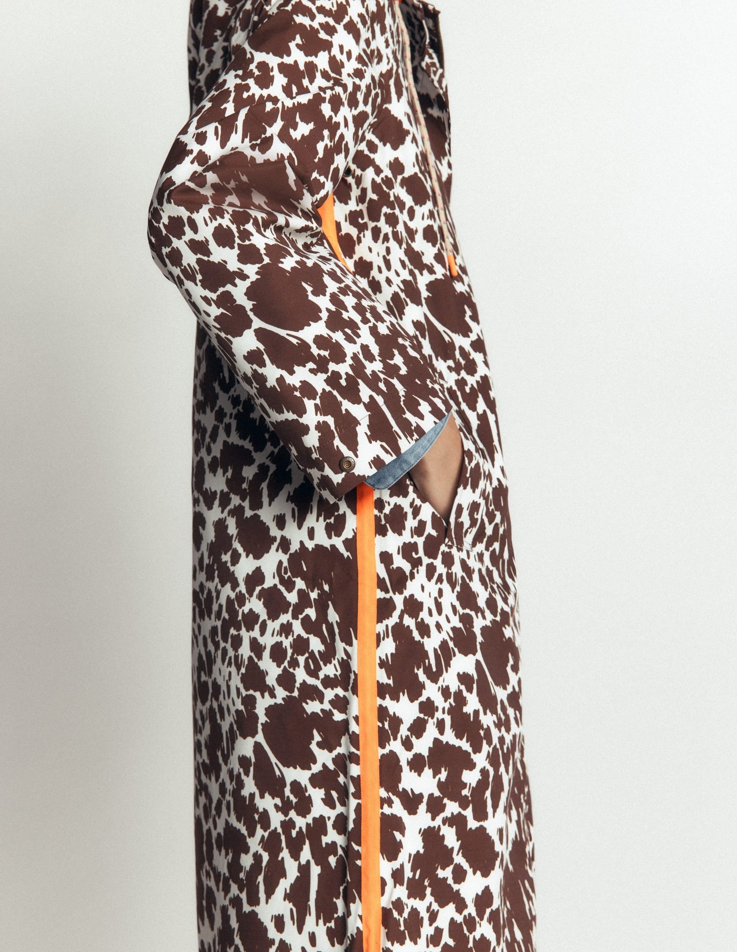 Longline Raincoat-Cow Fields
