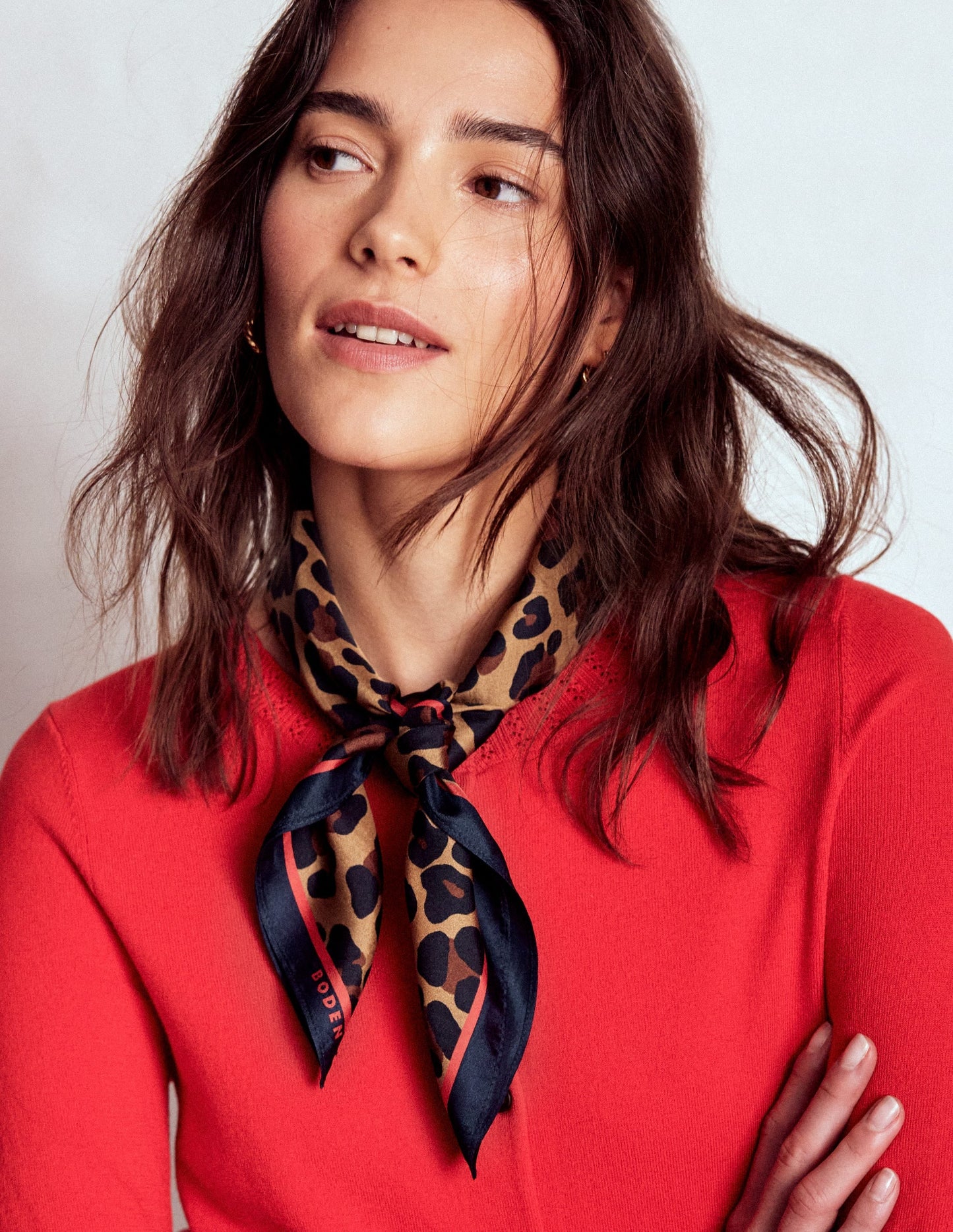 Elisabeth Silk Square Scarf-Multi, Cheetah Pop