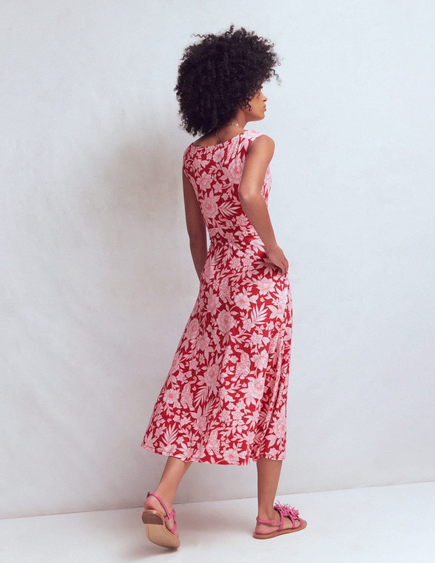 Tamsin Jersey Midi Dress-Spicy Red, Tigers Paradise