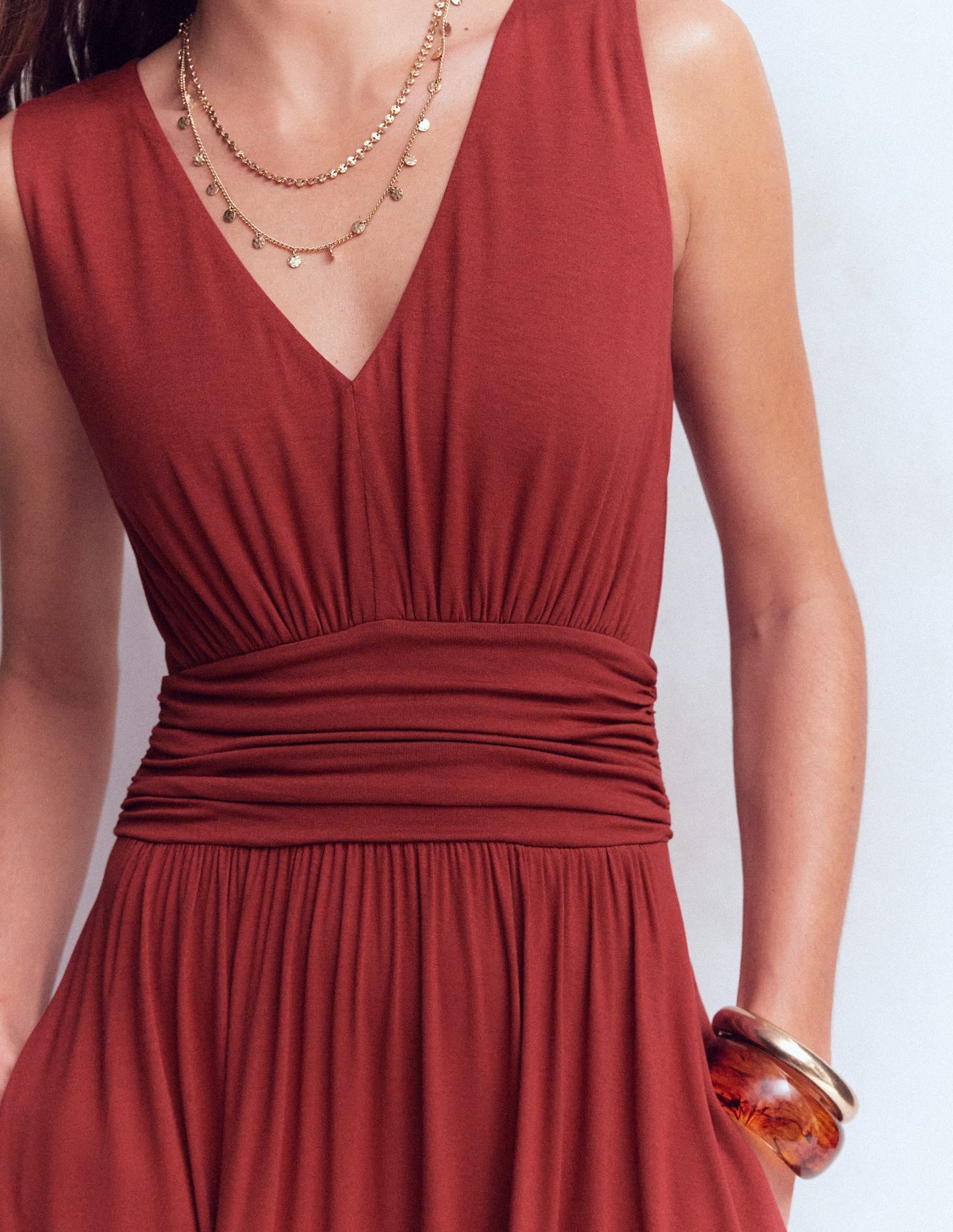 Elodie Jersey Maxi Dress-Rich Chestnut