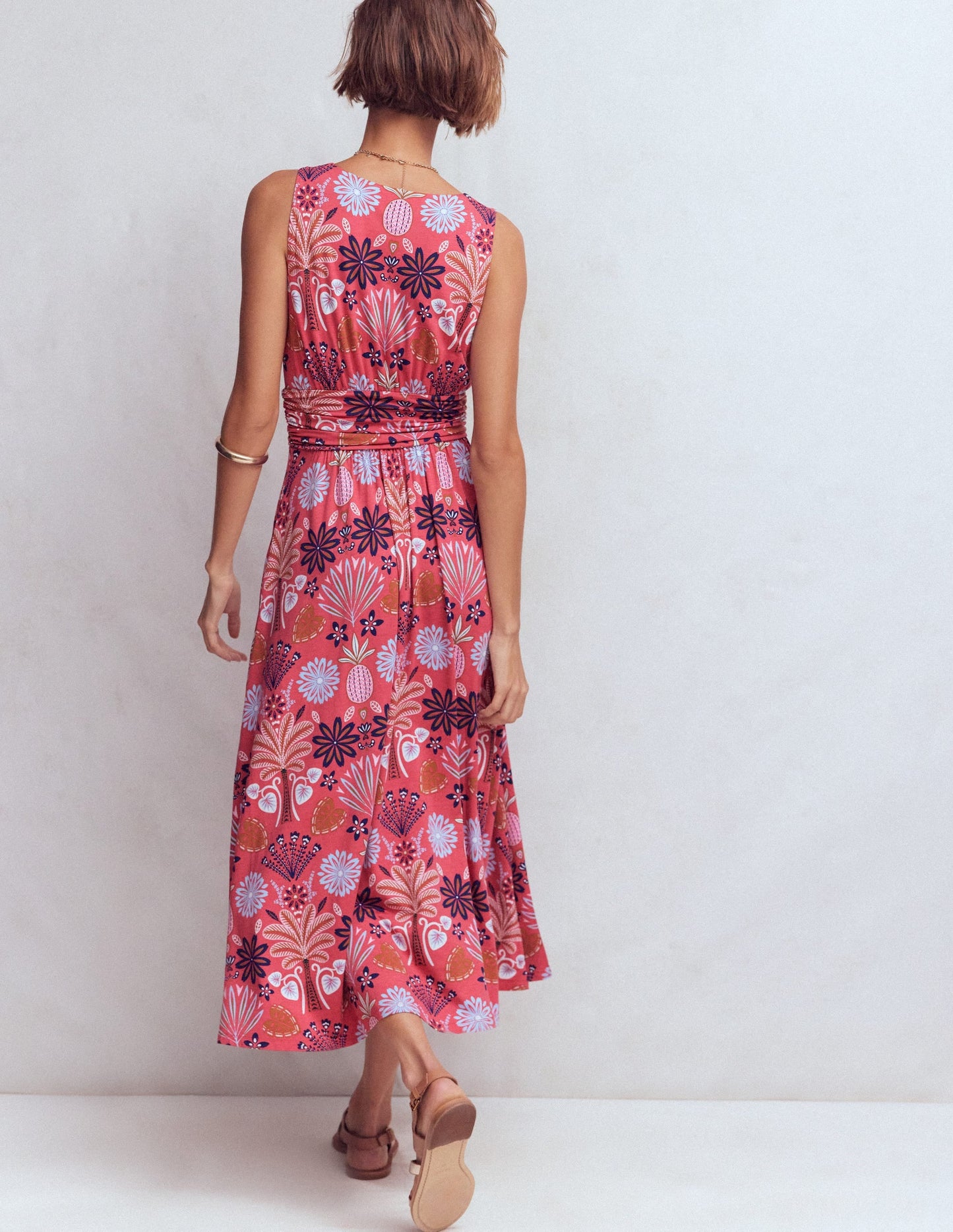 Elodie Jersey Maxi Dress-Cherry Blush, Tropical Forest