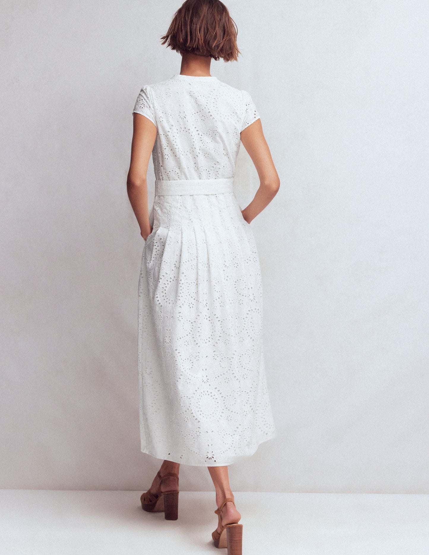 Arabella Cotton Maxi Dress-White Broderie