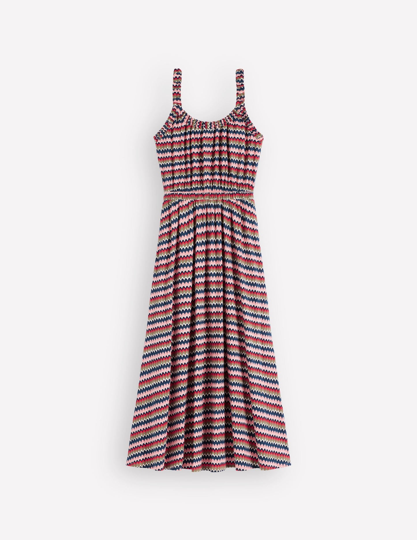 Scoop Neck Jersey Dress-Multi, Zigzag Ripple