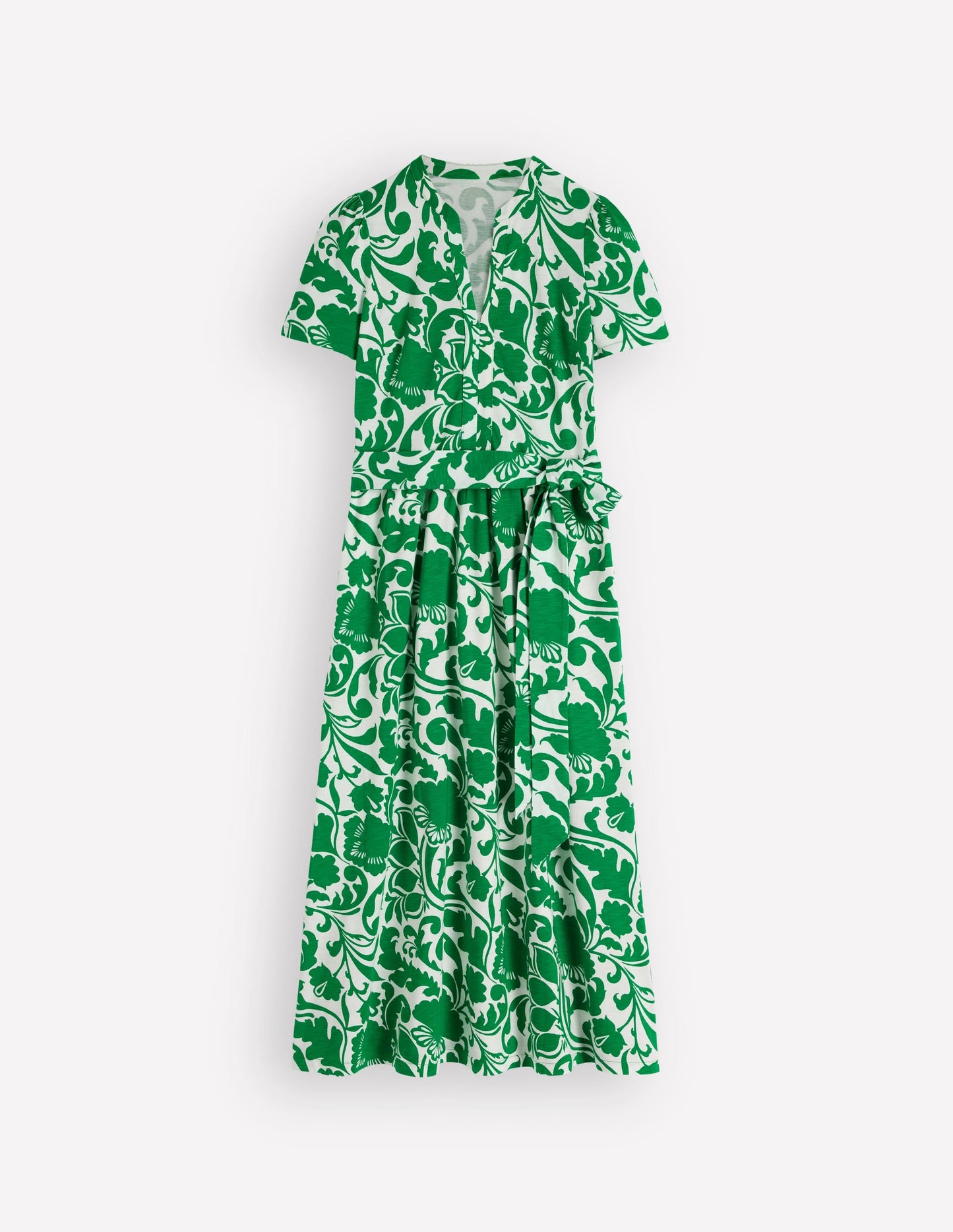 Naomi Jersey Midi Dress-Emerald, Flourishing Meadow