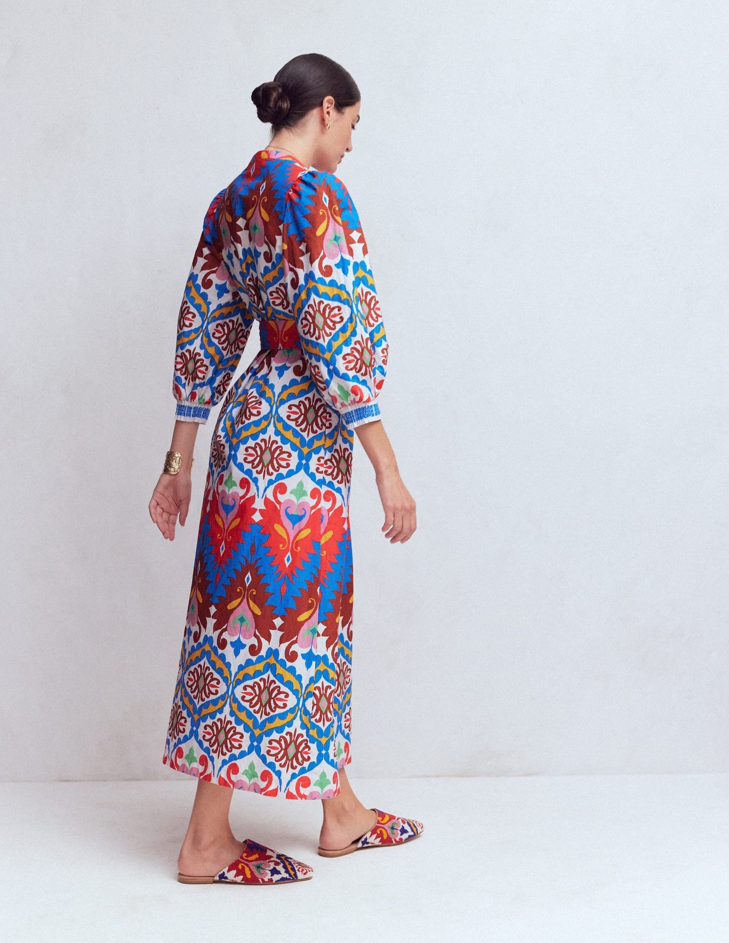 Octavia Cotton Dress-Multi Ikat Dream