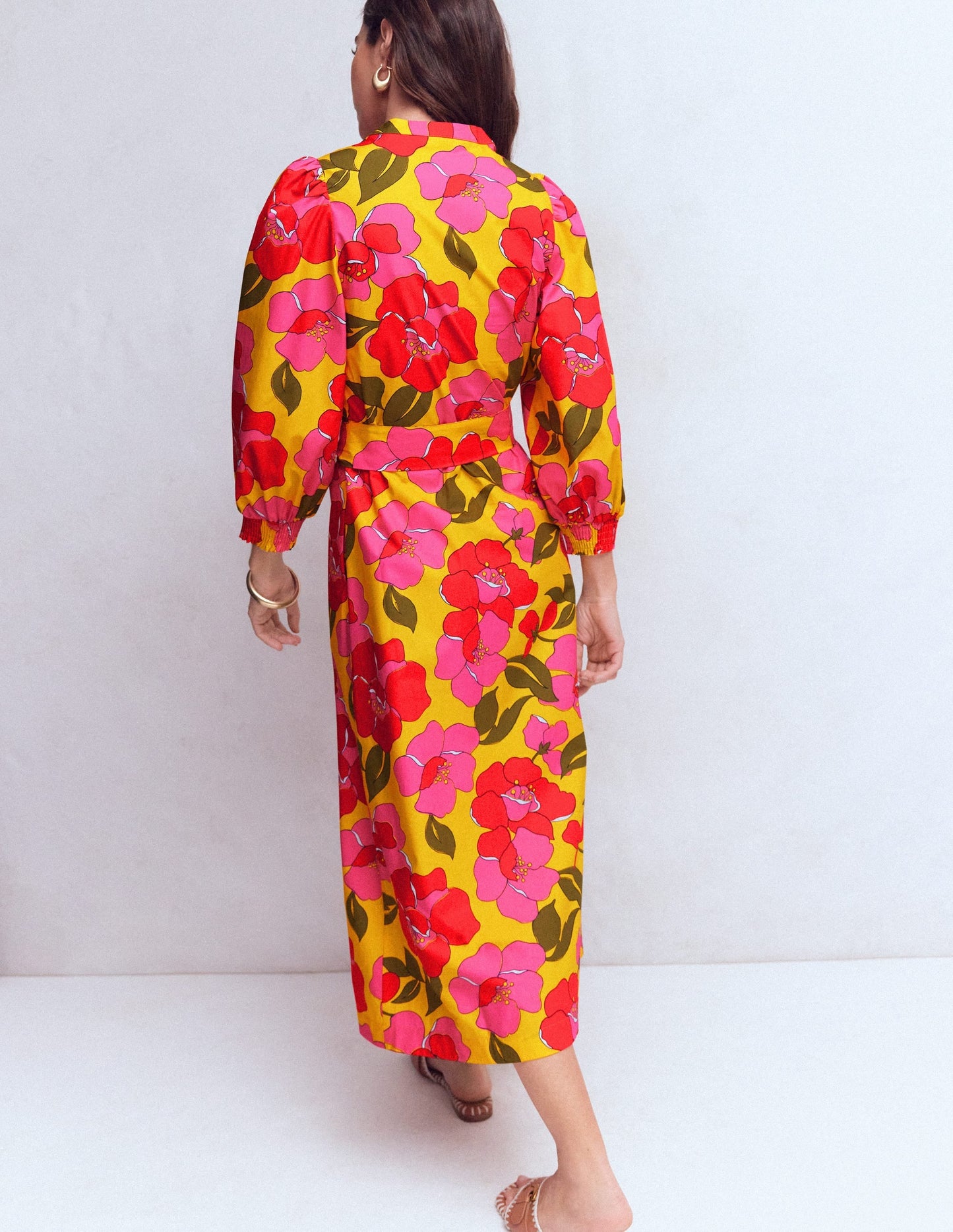 Octavia Cotton Dress-Yellow, Radiant Bloom