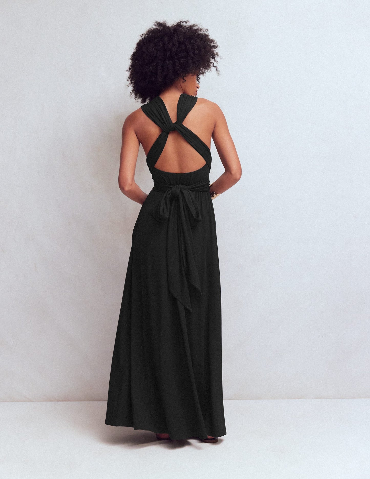 Multiway Jersey Maxi Dress-Black