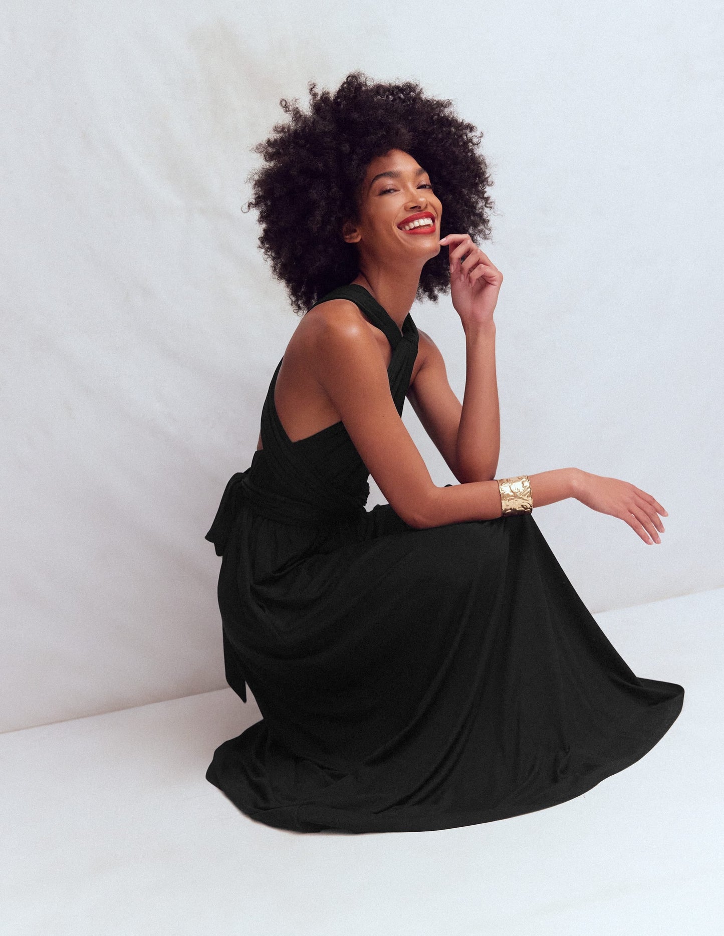 Multiway Jersey Maxi Dress-Black