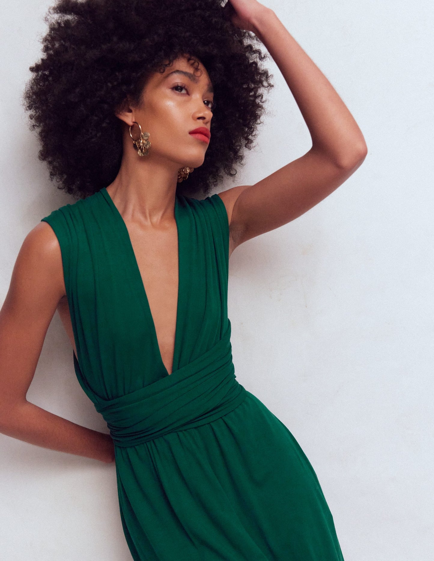 Multiway Jersey Maxi Dress-Emerald Night