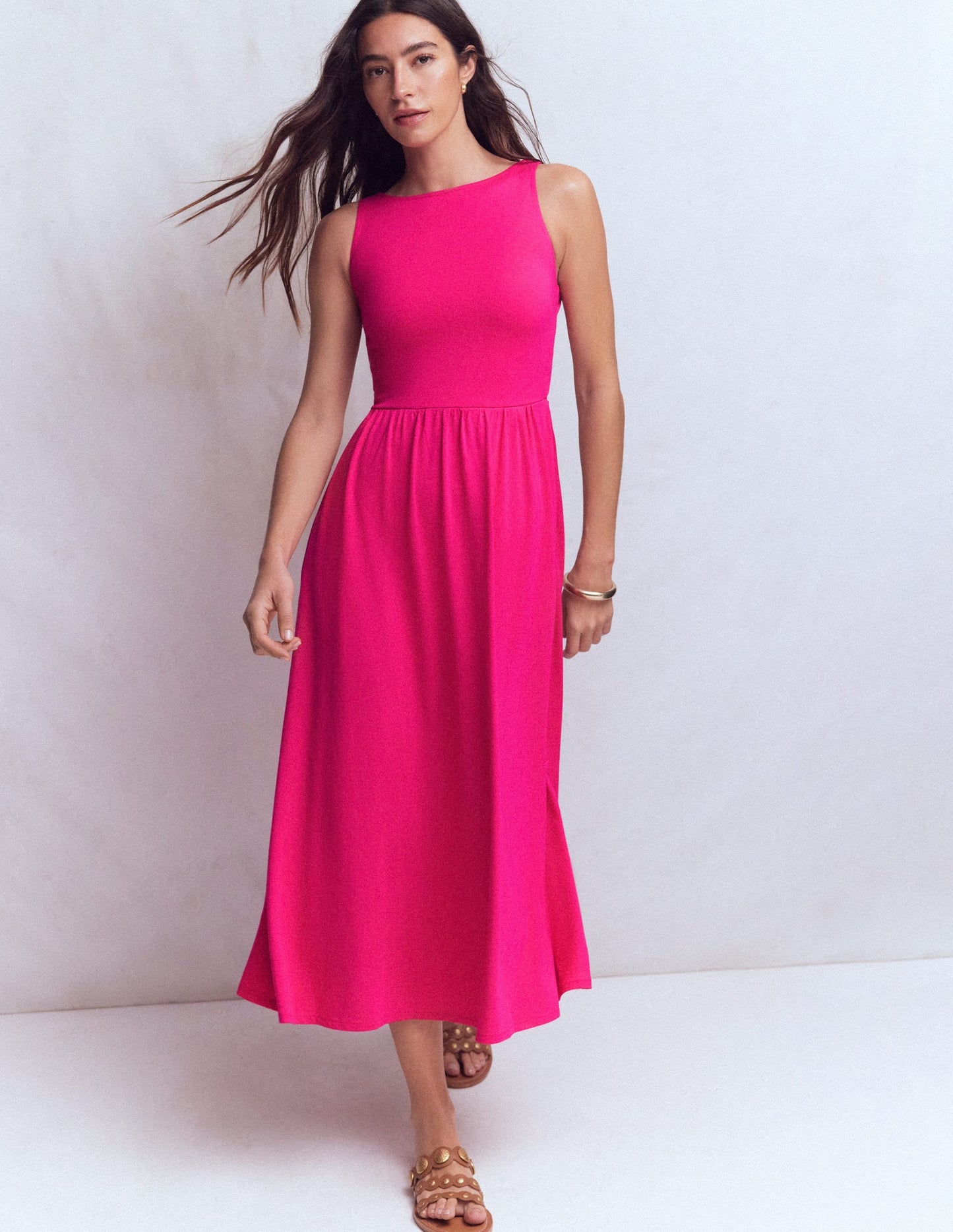 Saoirse Smock Back Dress-Bright Pink