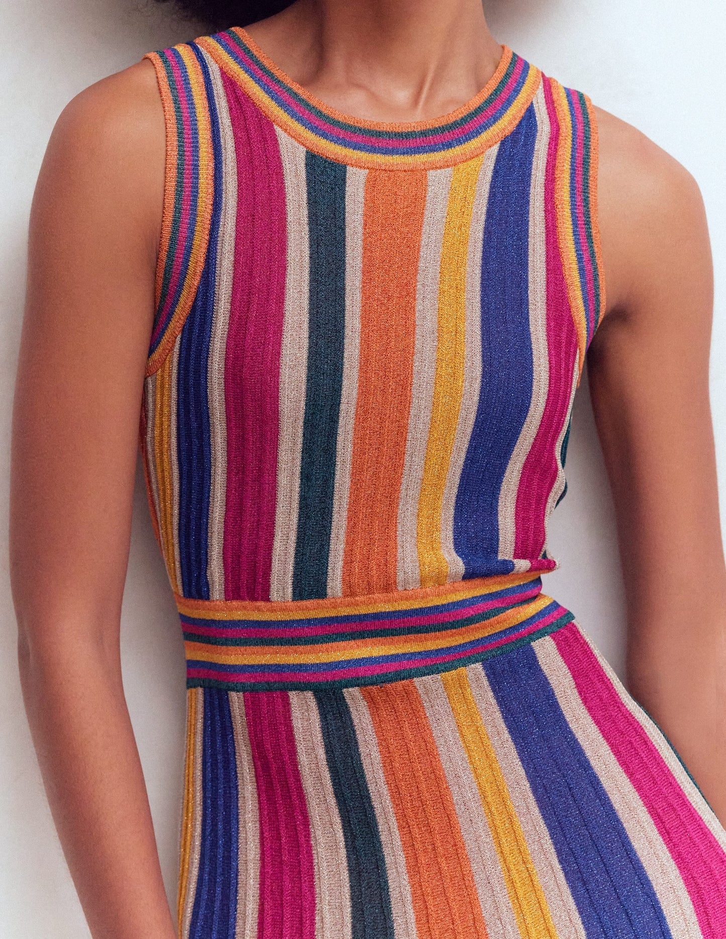 Metallic Multi Stripe Dress-Metallic Multi Stripe